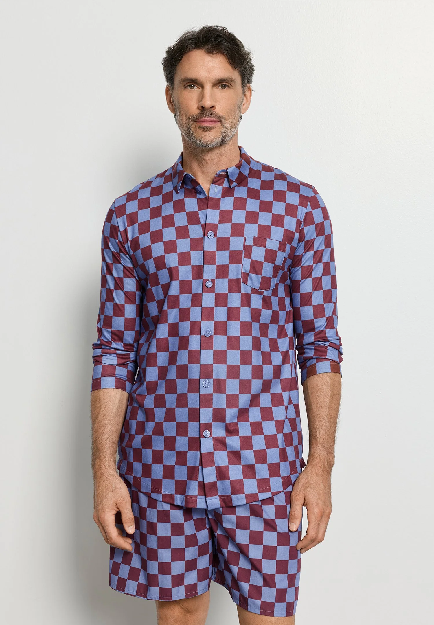 Arthur Arbesser X Hanro L/SLV Shirt | chess print 076347-073068 - Image 3
