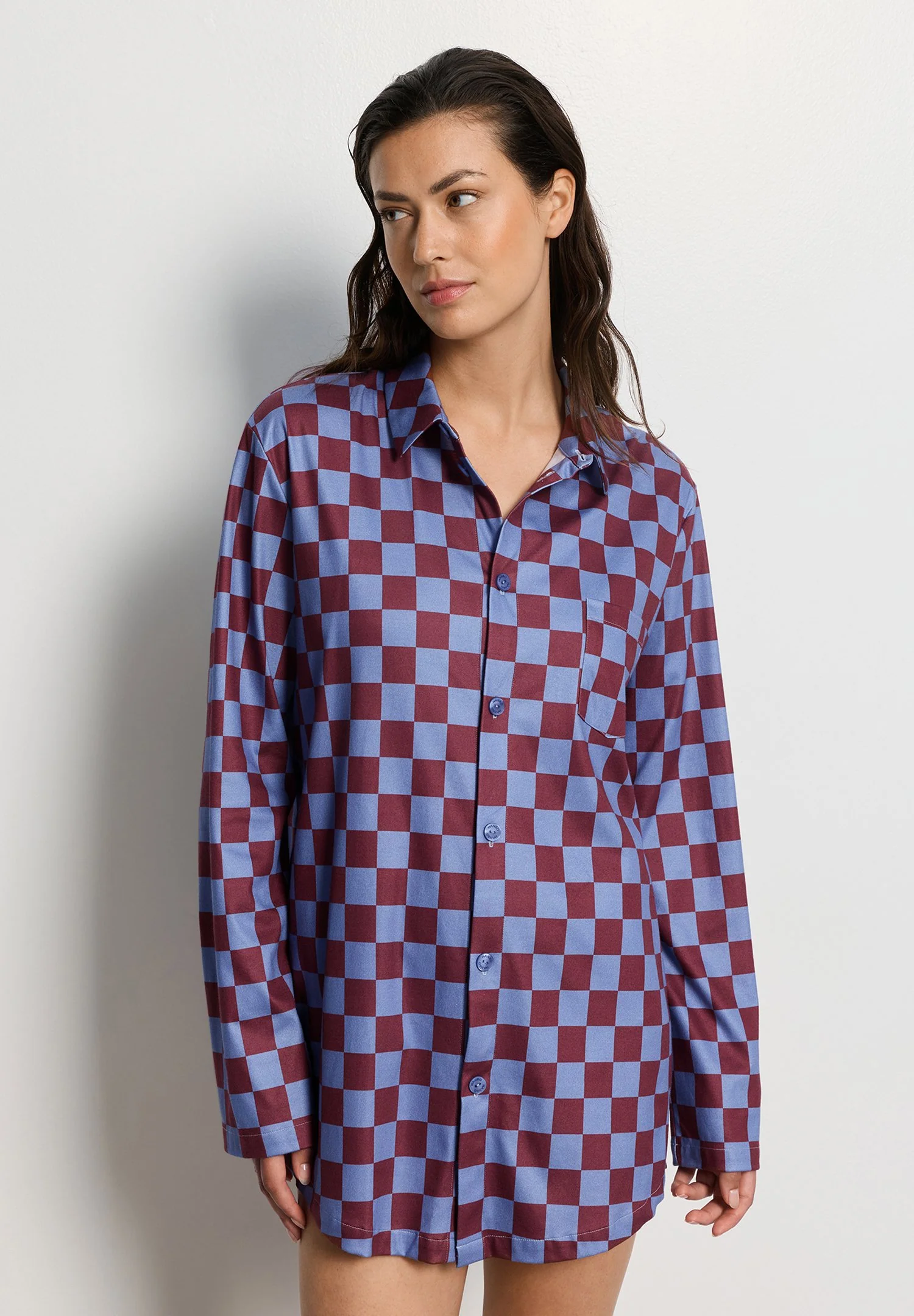 Arthur Arbesser X Hanro L/SLV Shirt | chess print 076347-073068 - Image 4