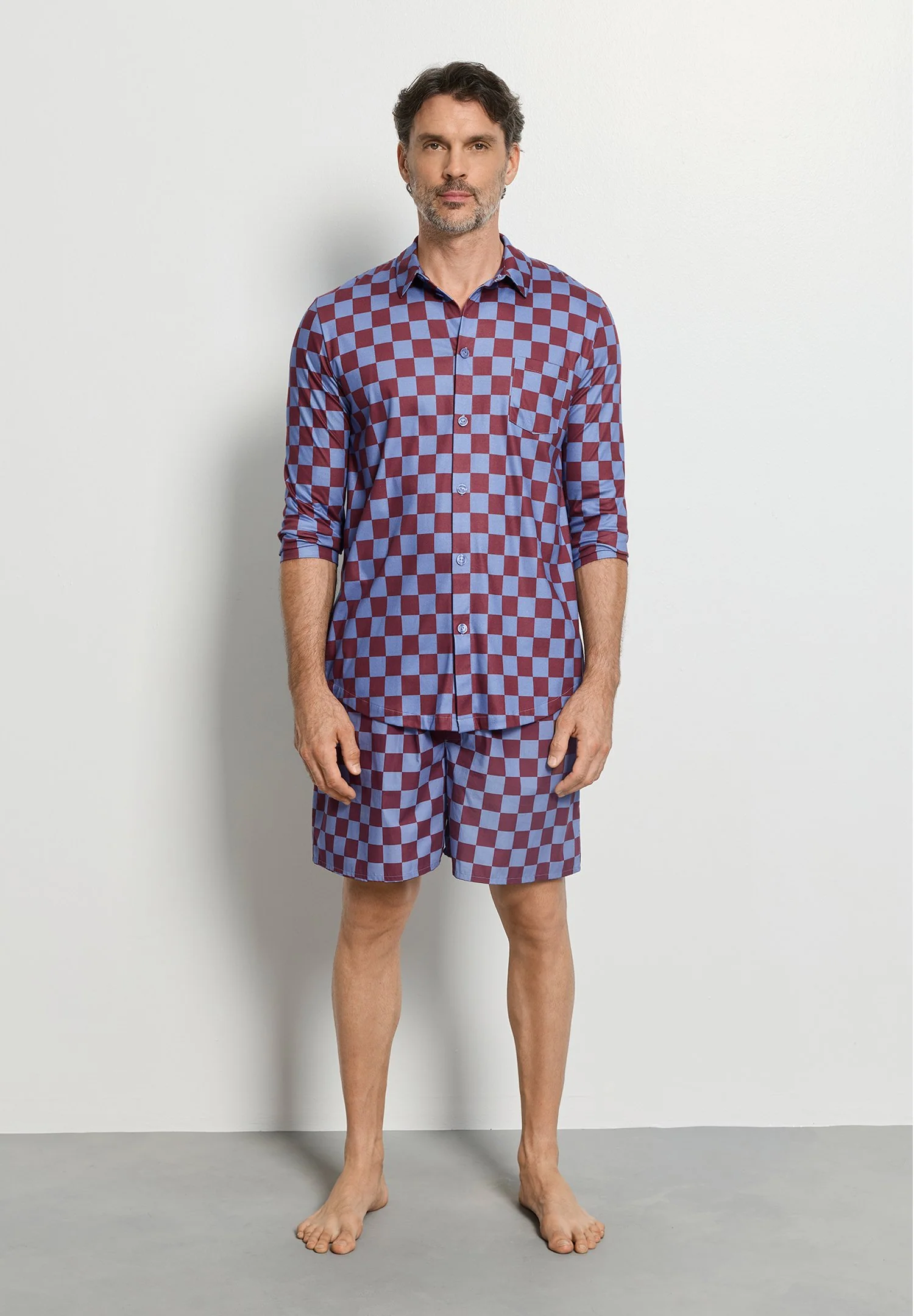 Arthur Arbesser X Hanro L/SLV Shirt | chess print 076347-073068 - Image 9