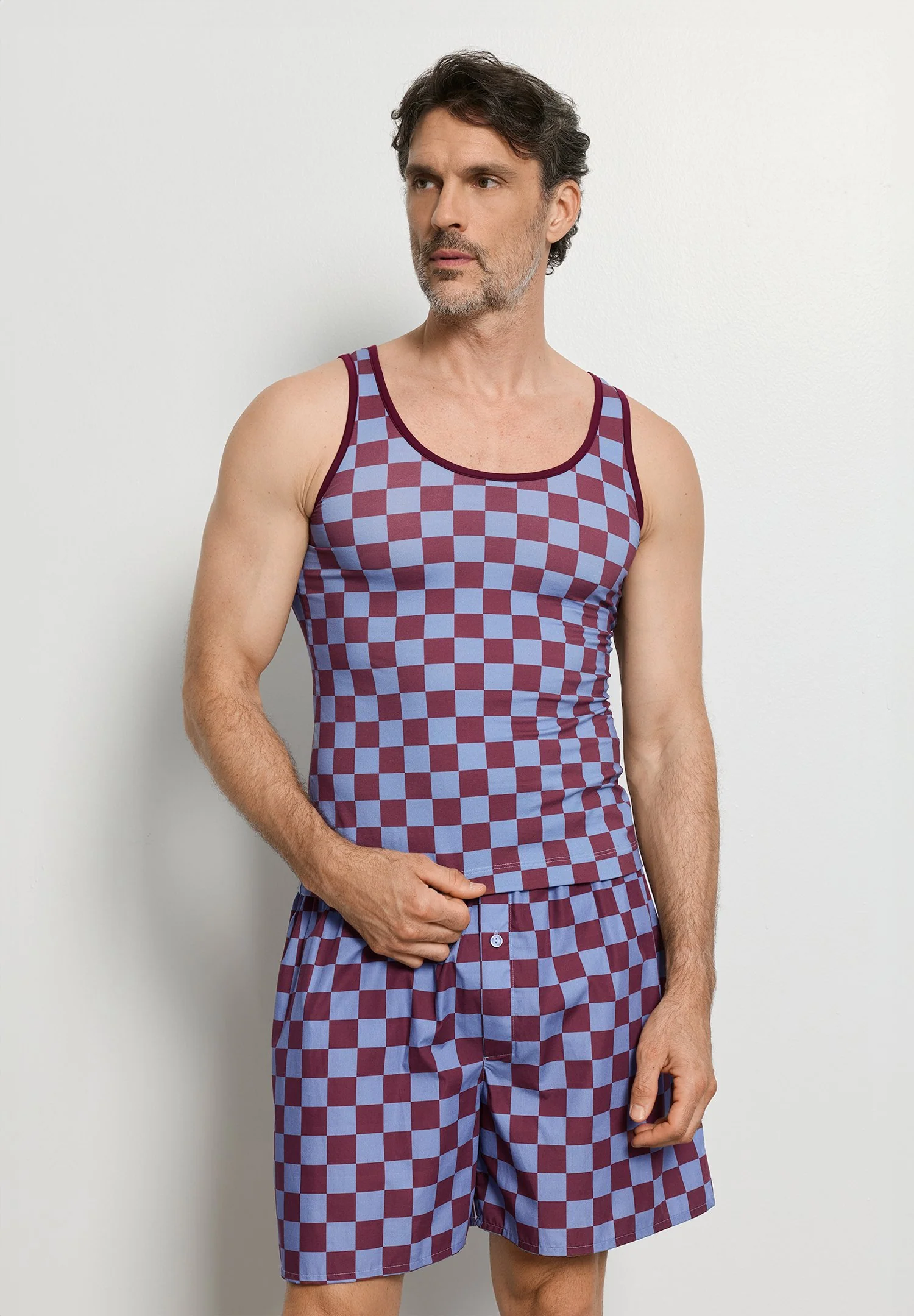Arthur Arbesser X Hanro Tank Top | chess print 076342-073068 - Image 3