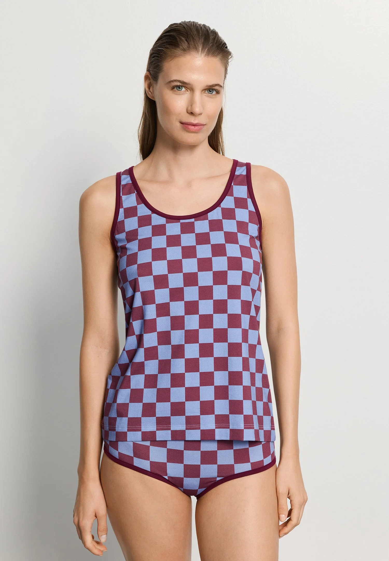 Arthur Arbesser X Hanro Tank Top | chess print 076342-073068 - Image 4