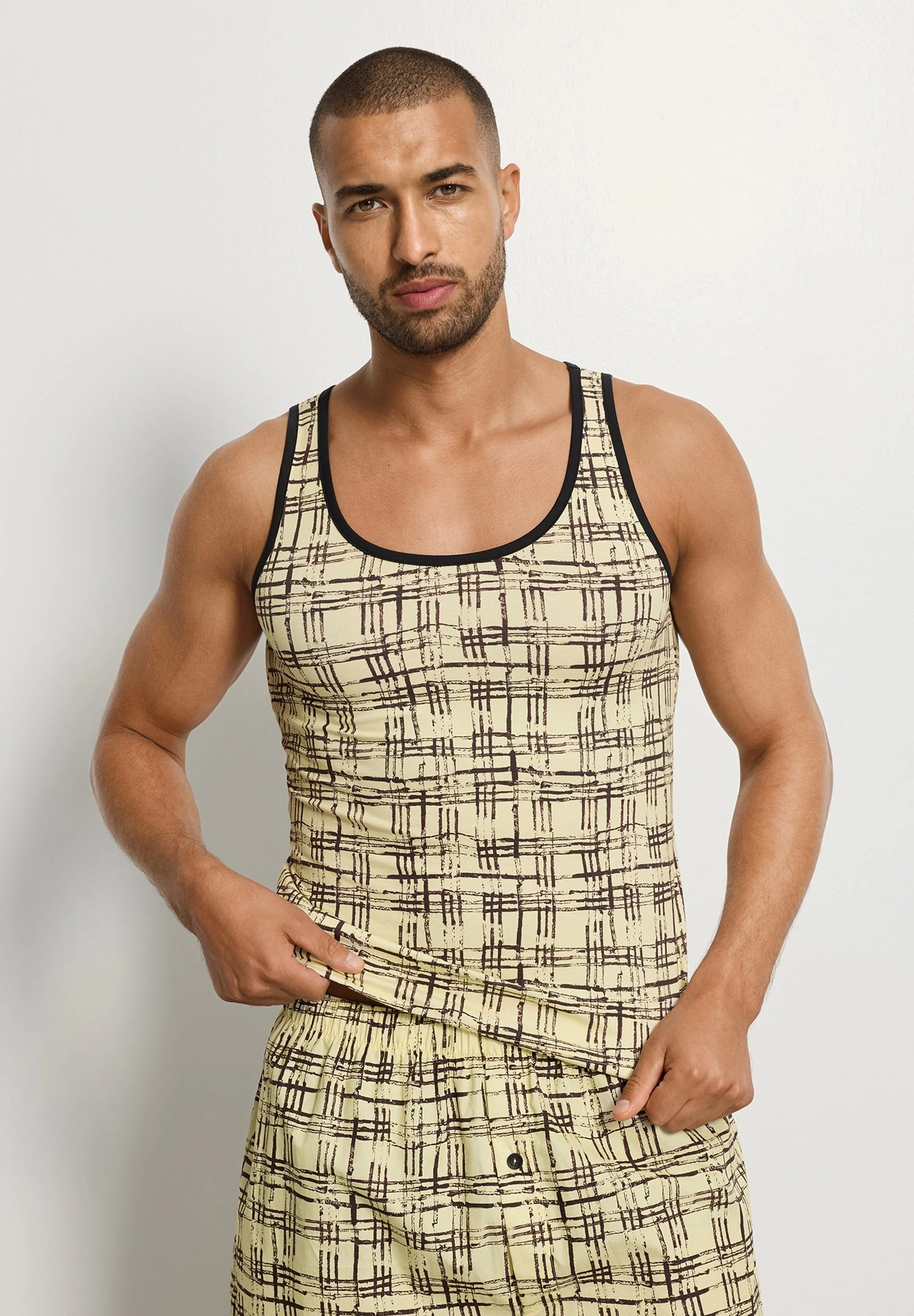 Arthur Arbesser X Hanro Tank Top | tartan print 076342-073069 - Image 3