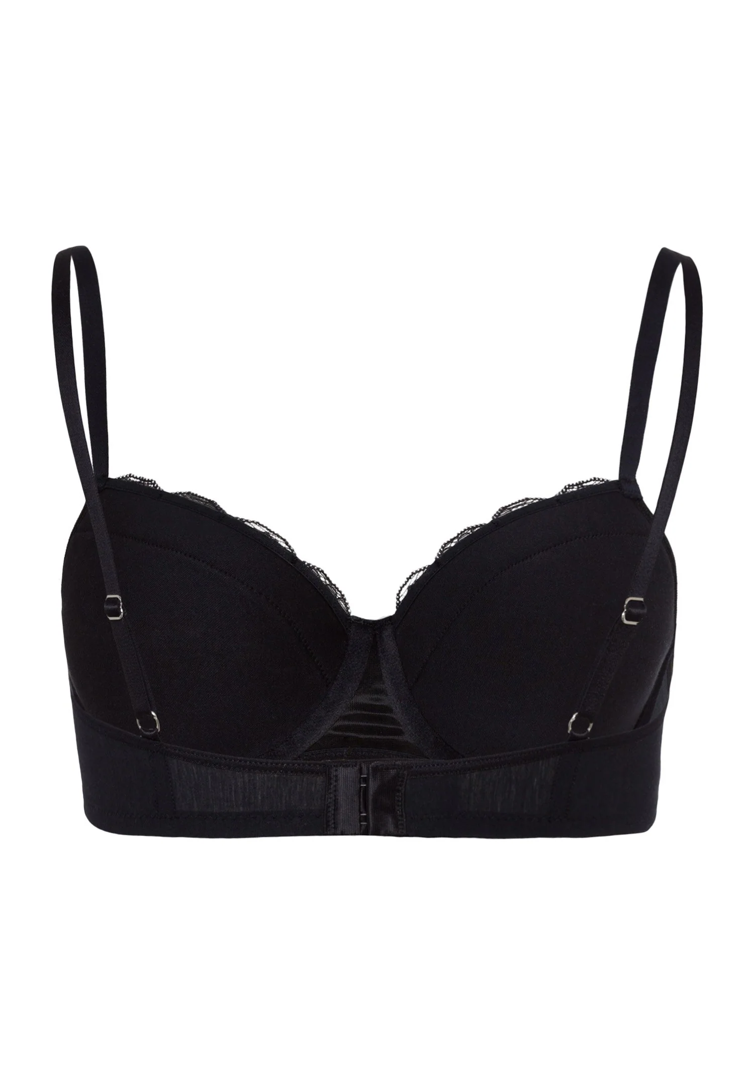 Cotton Lace Padded Bra | black 072433-070019 - Image 3