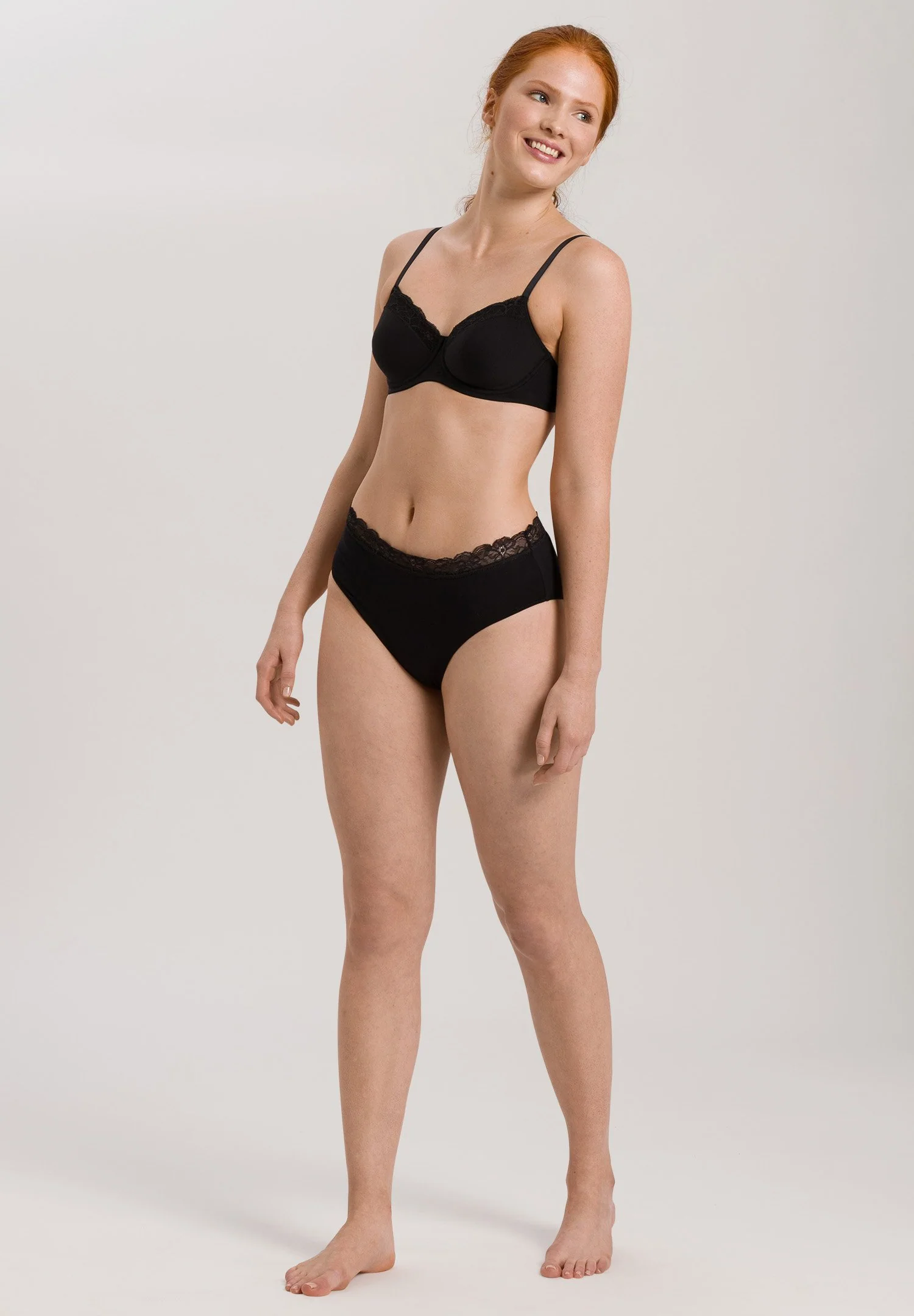 Cotton Lace Padded Bra | black 072433-070019 - Image 5