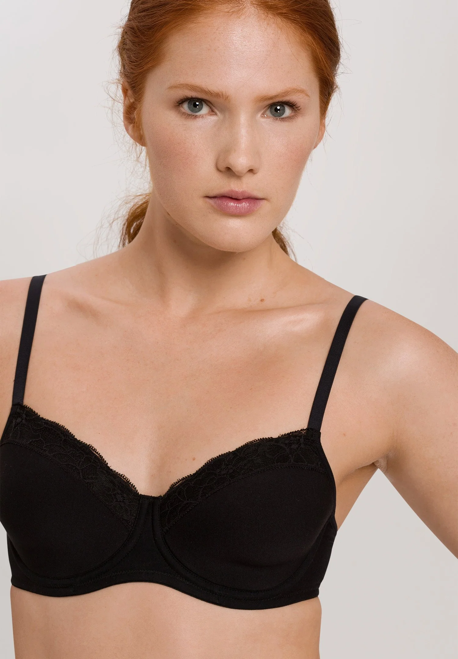 Cotton Lace Padded Bra | black 072433-070019 - Image 6