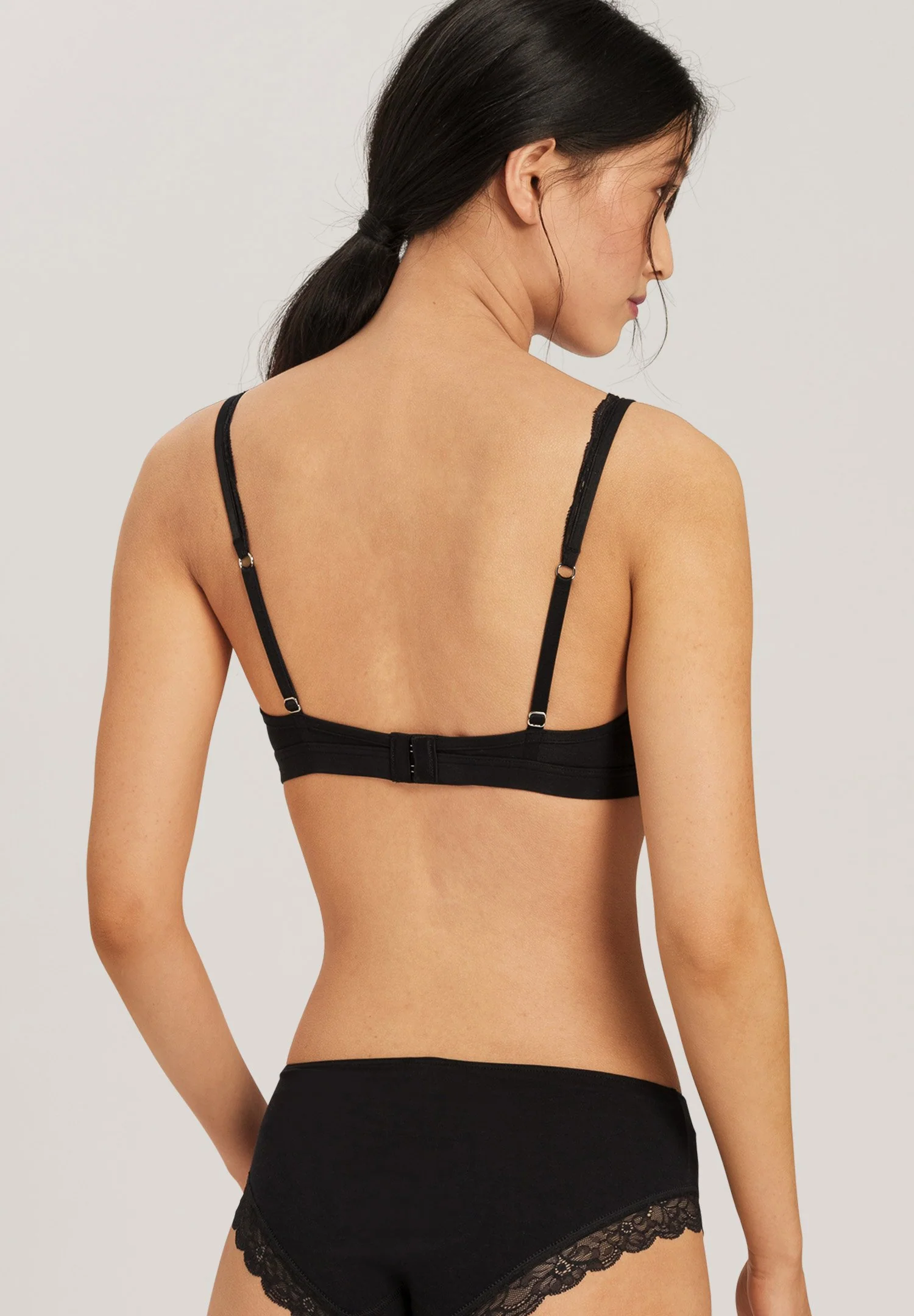 Cotton Lace Soft Cup Bra | black 072431-070019 - Image 4