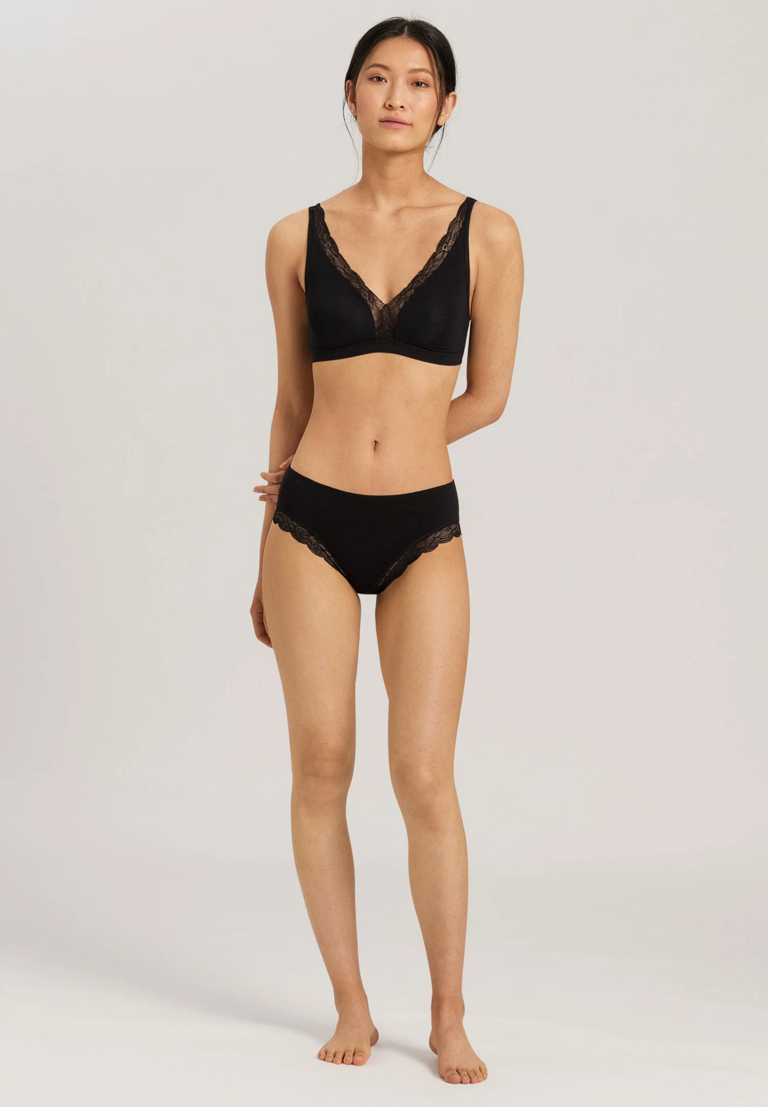 Cotton Lace Soft Cup Bra | black 072431-070019 - Image 5