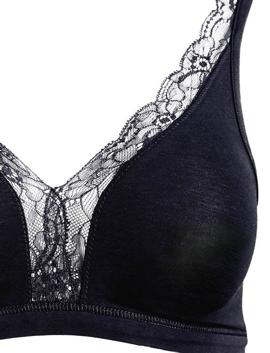 Cotton Lace Soft Cup Bra | black 072431-070019 - Image 7