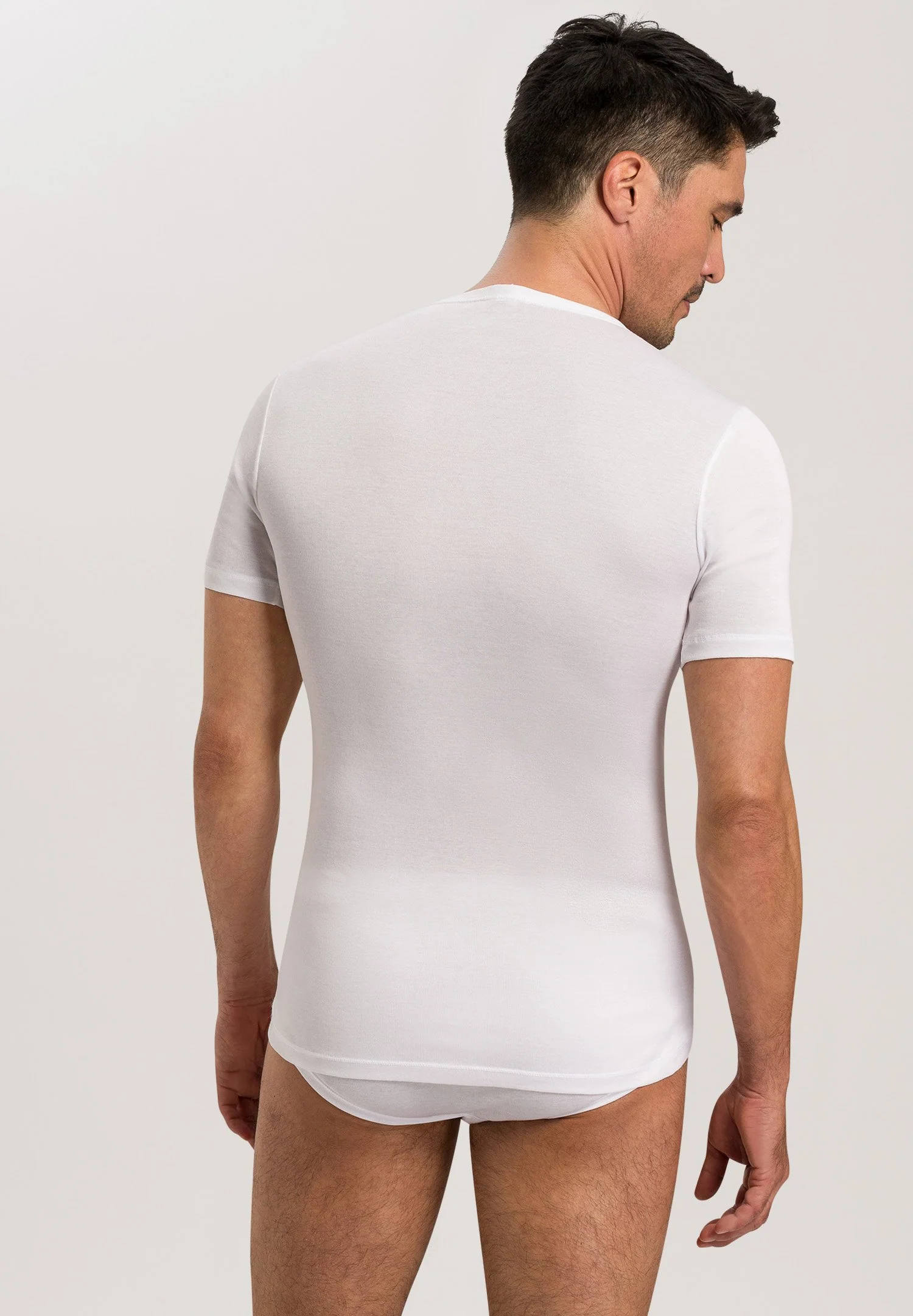 Cotton Pure S/SLV Shirt V-Neck | white 073665-070101 - Image 4