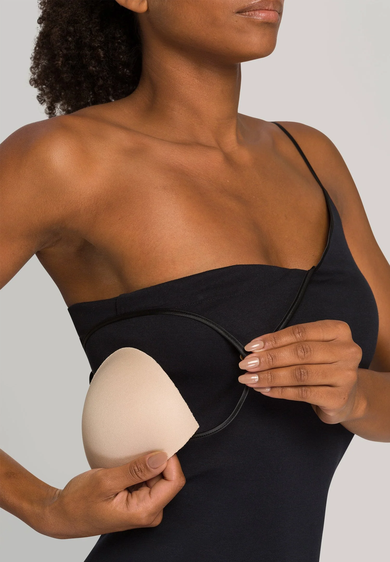 Cotton Seamless Padded Spaghetti Top | black 071605-070019 - Image 7