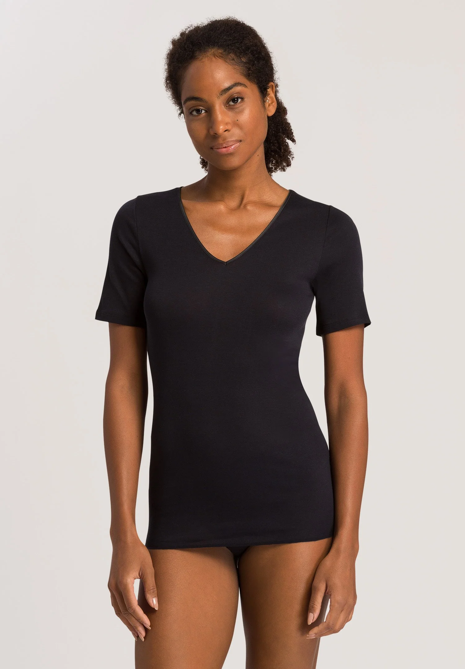 Cotton Seamless S/SLV Shirt | black 071603-070019 - Image 2