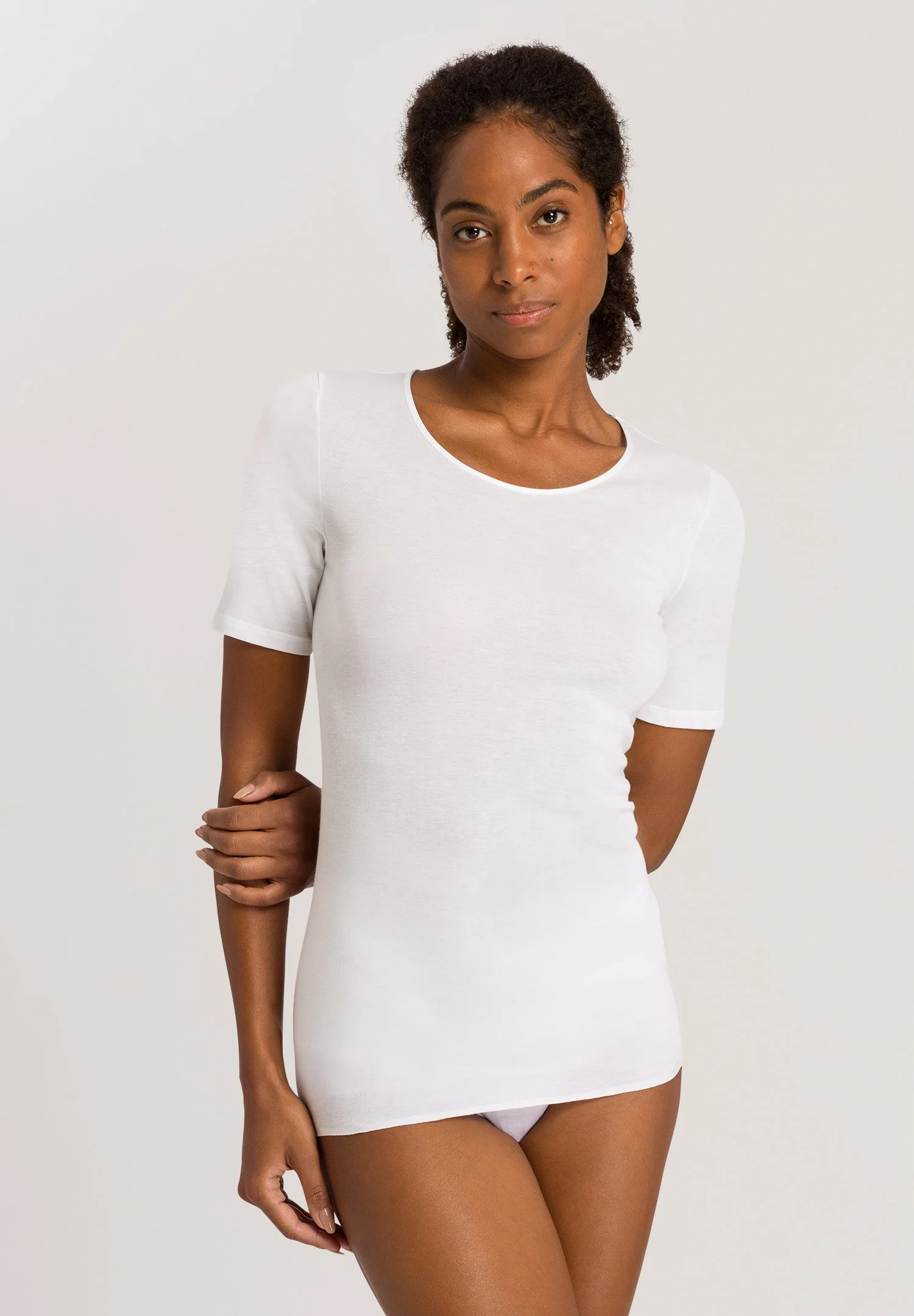 Cotton Seamless S/SLV Shirt | white 071630-070101 - Image 2