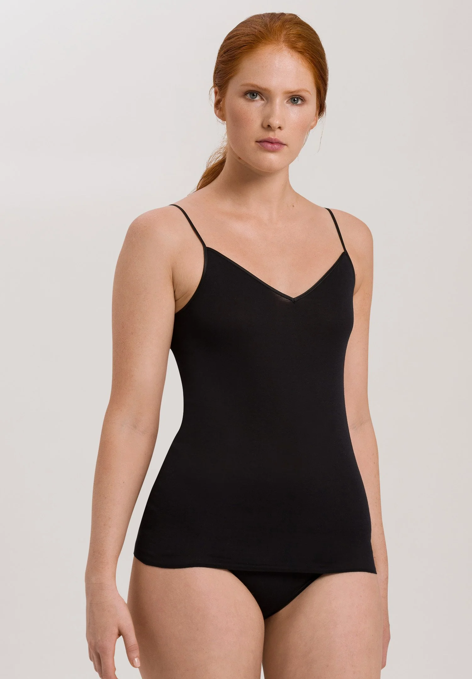 Cotton Seamless Spaghetti Top | black 071601-070019 - Image 2