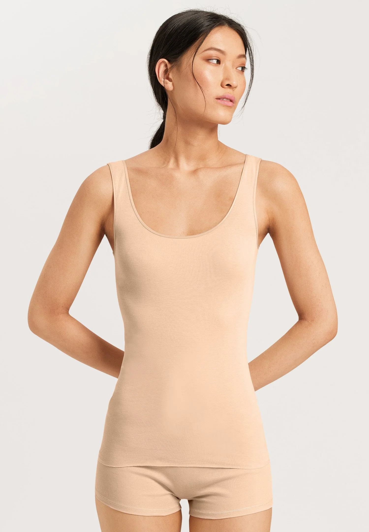 Cotton Seamless Tank Top | beige 071604-070274 - Image 2