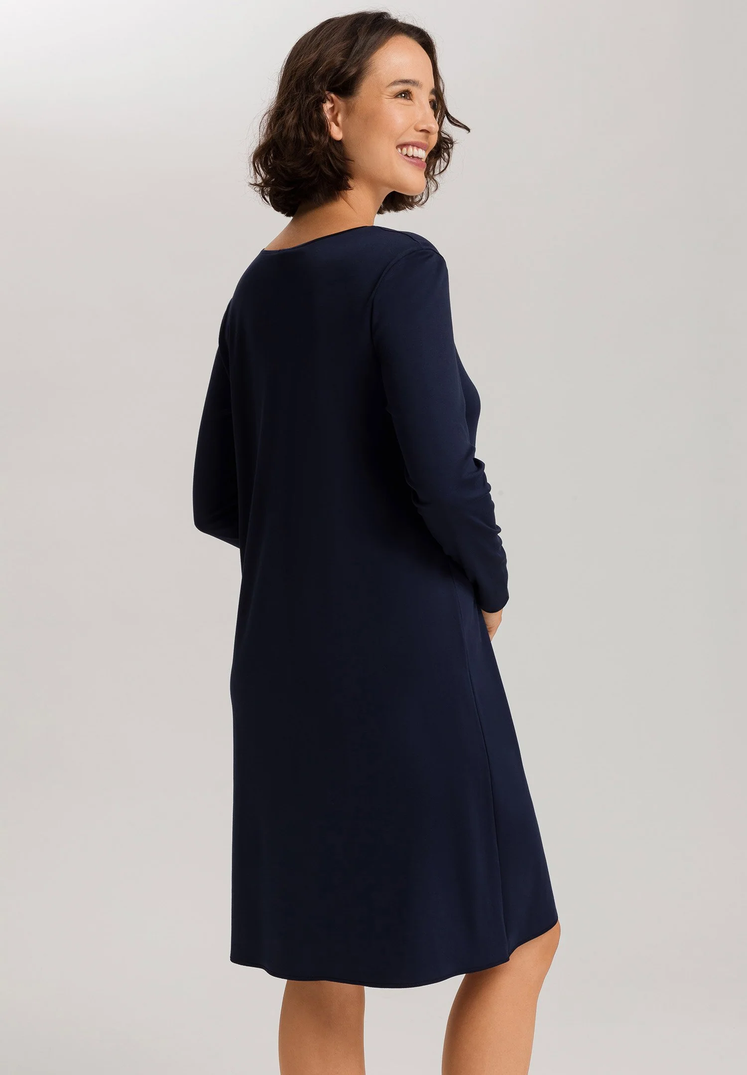 Cotton Silk L/SLV Nightdress 100cm | deep navy 074815-071610 - Image 4