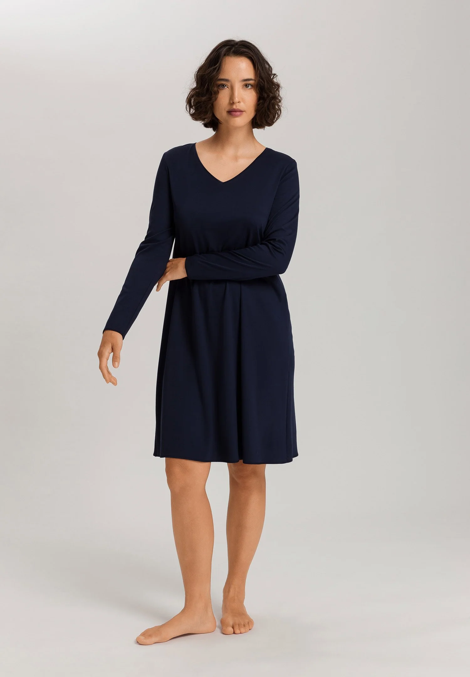 Cotton Silk L/SLV Nightdress 100cm | deep navy 074815-071610 - Image 5