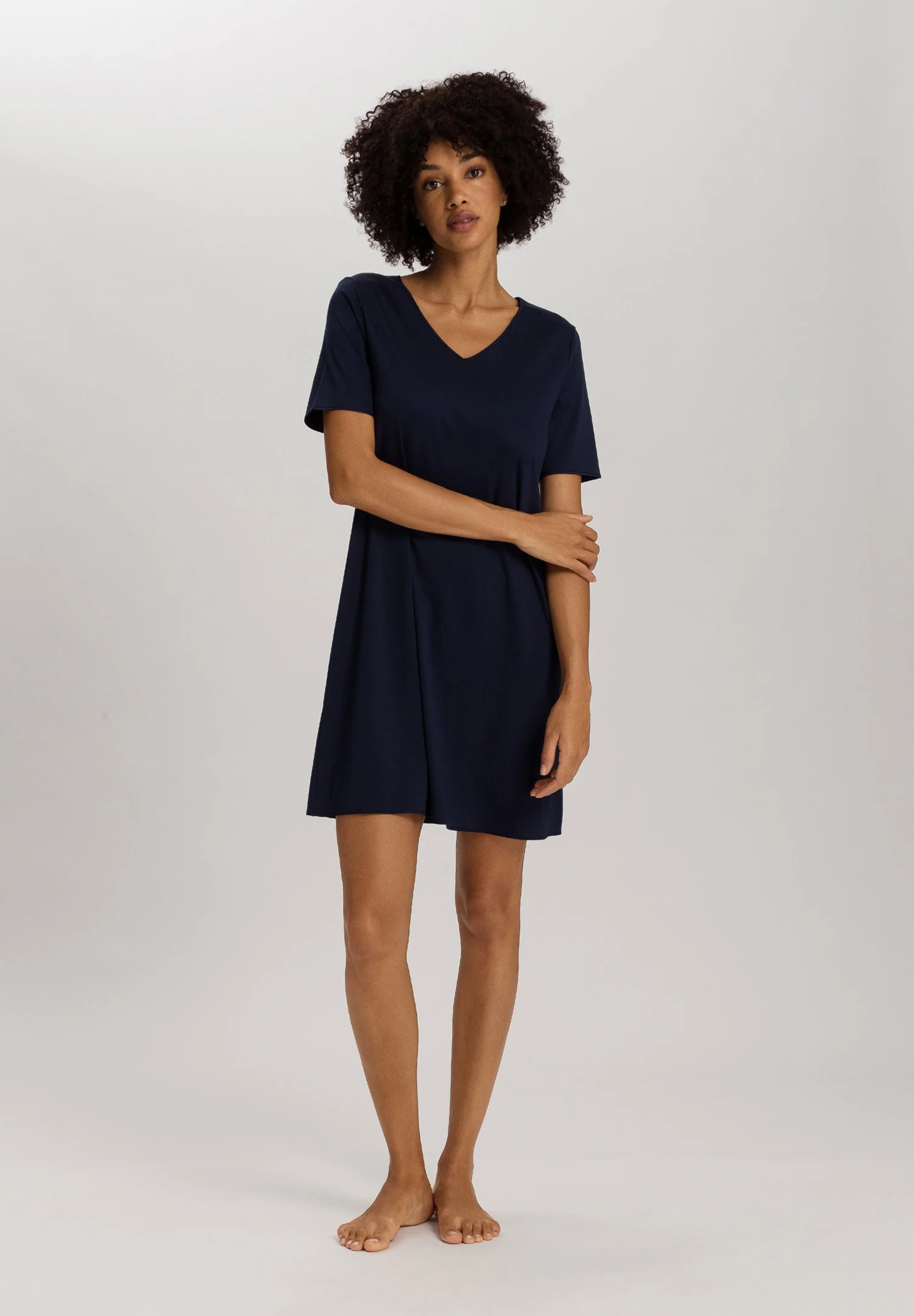 Cotton Silk S/SLV Nightdress 90cm | deep navy 074814-071610 - Image 5
