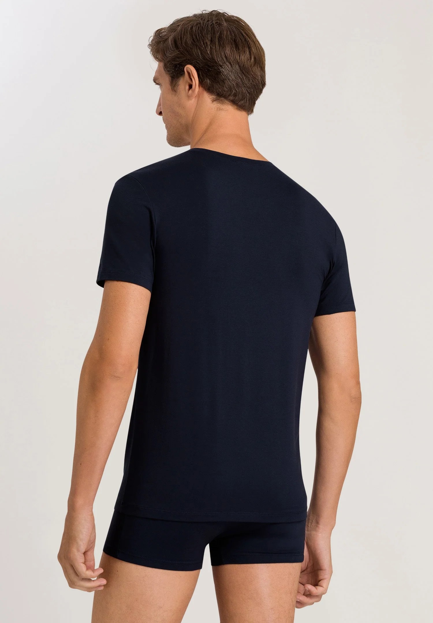 Cotton Superior S/SLV Shirt V-Neck | midnight navy 073089-070593 - Image 4