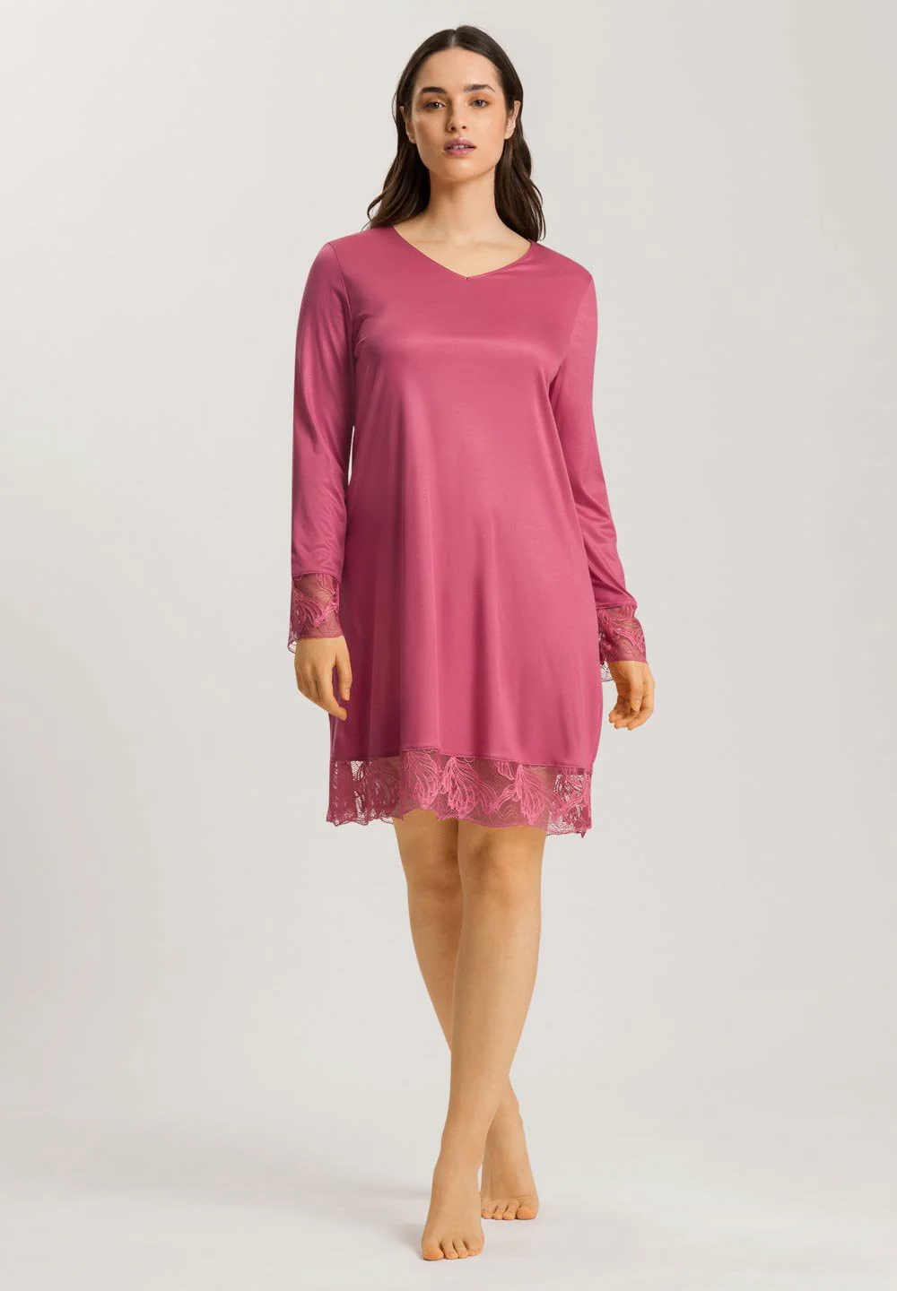 Eva NW L/SLV Nightdress 95cm | rose wine 074885-072414 - Image 5