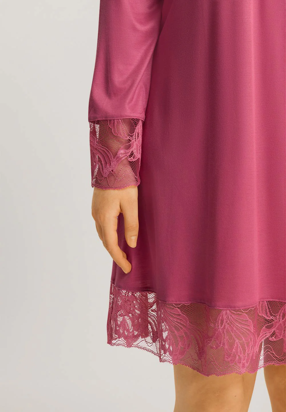 Eva NW L/SLV Nightdress 95cm | rose wine 074885-072414 - Image 6