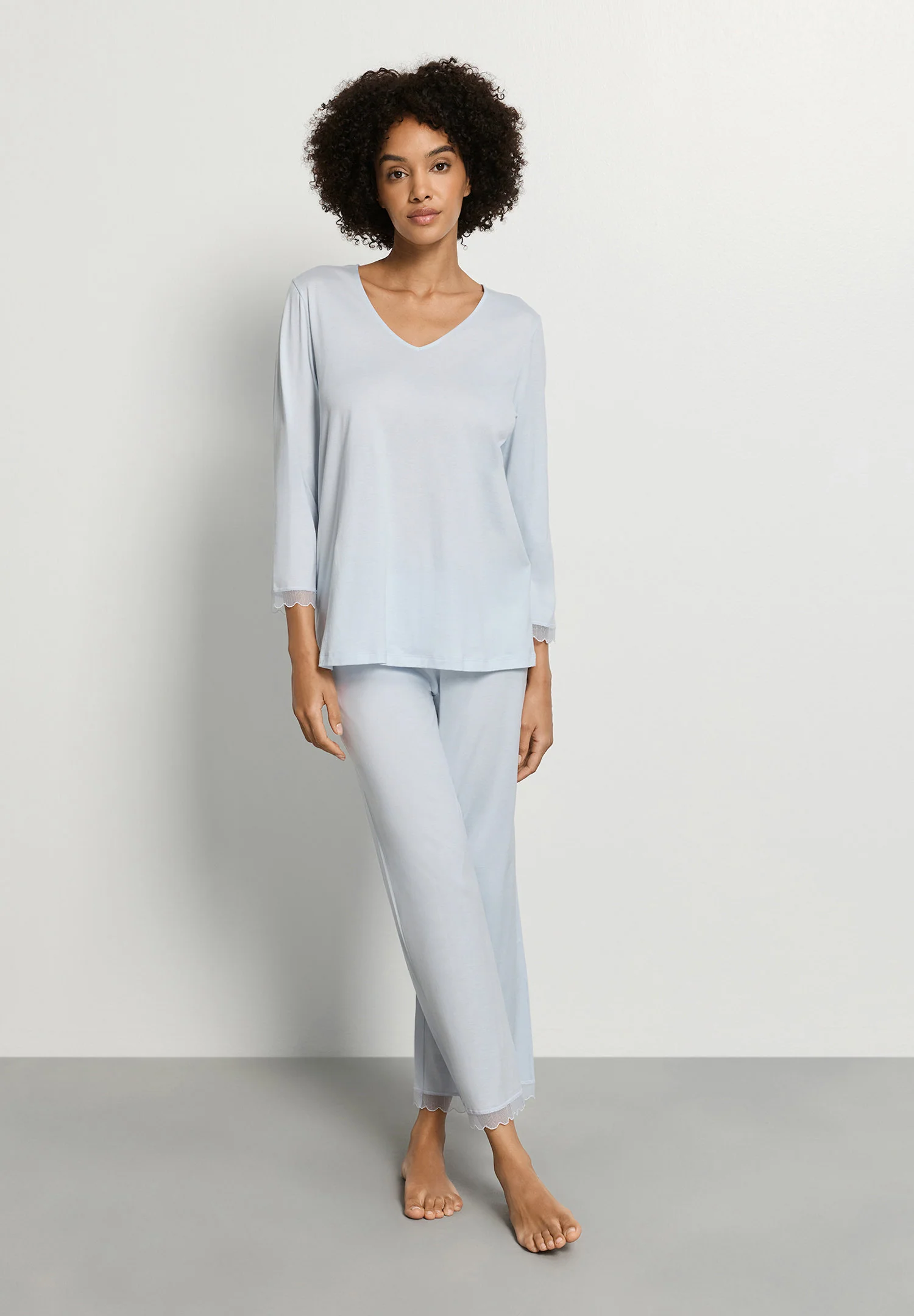 Inaya L/SLV Pyjama Crop Pants | watery blue 074739-072244 - Image 2