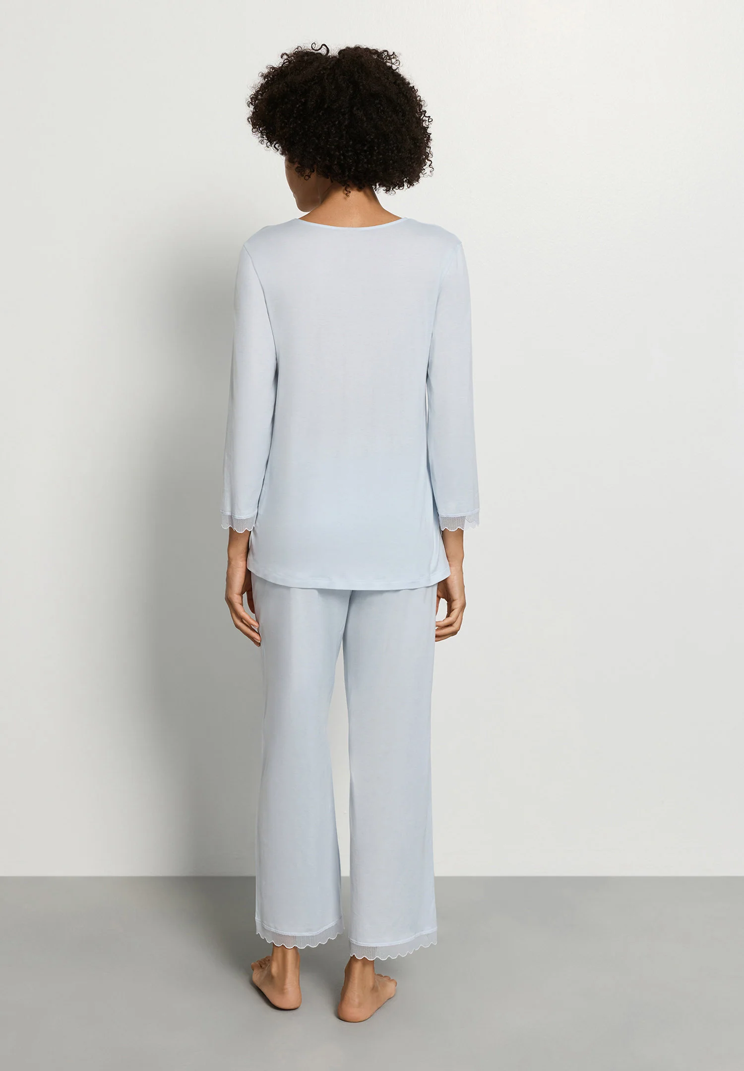 Inaya L/SLV Pyjama Crop Pants | watery blue 074739-072244 - Image 4