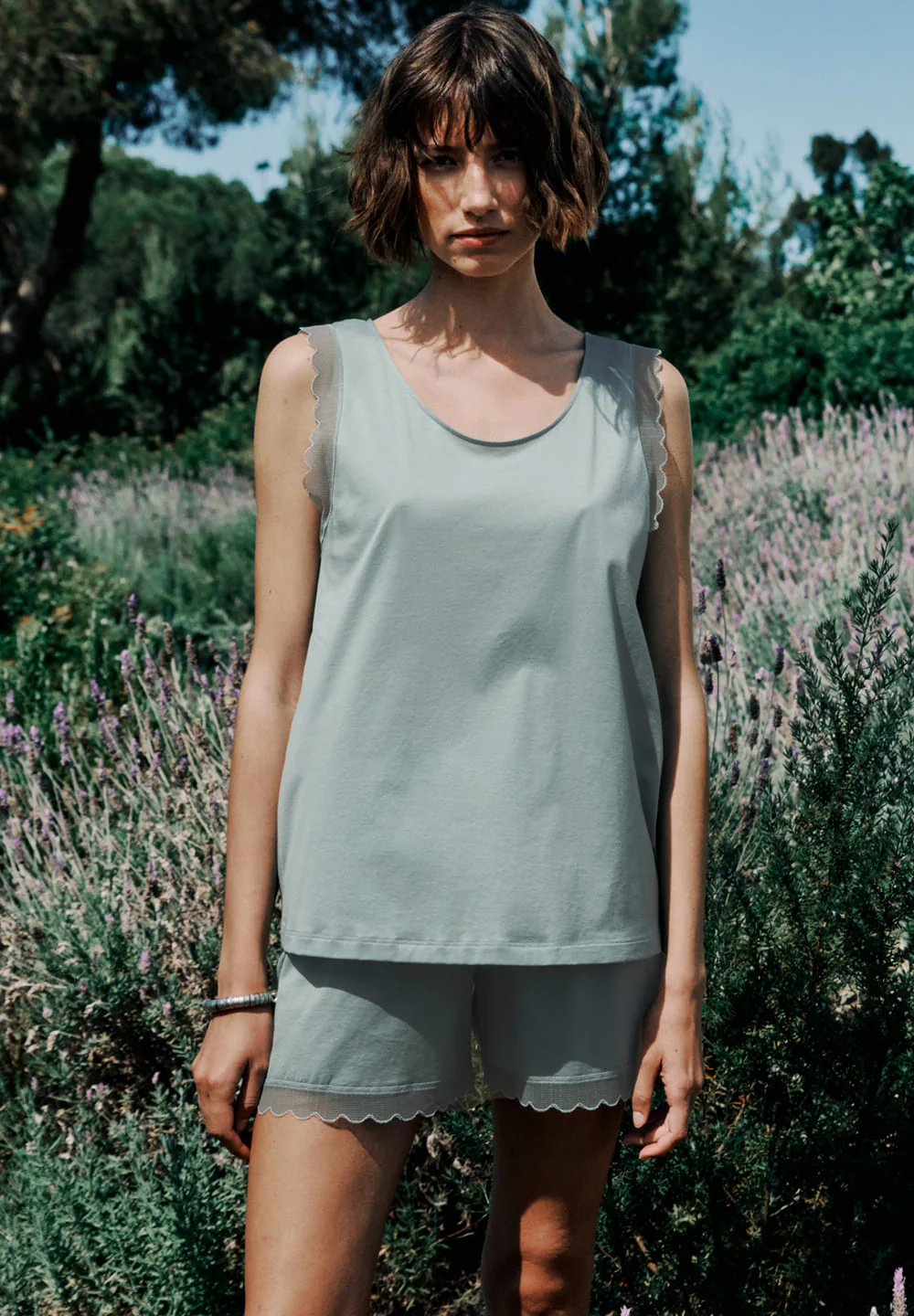 Inaya Sleeveless Short Pyjama | dark seafoam 074738-072733