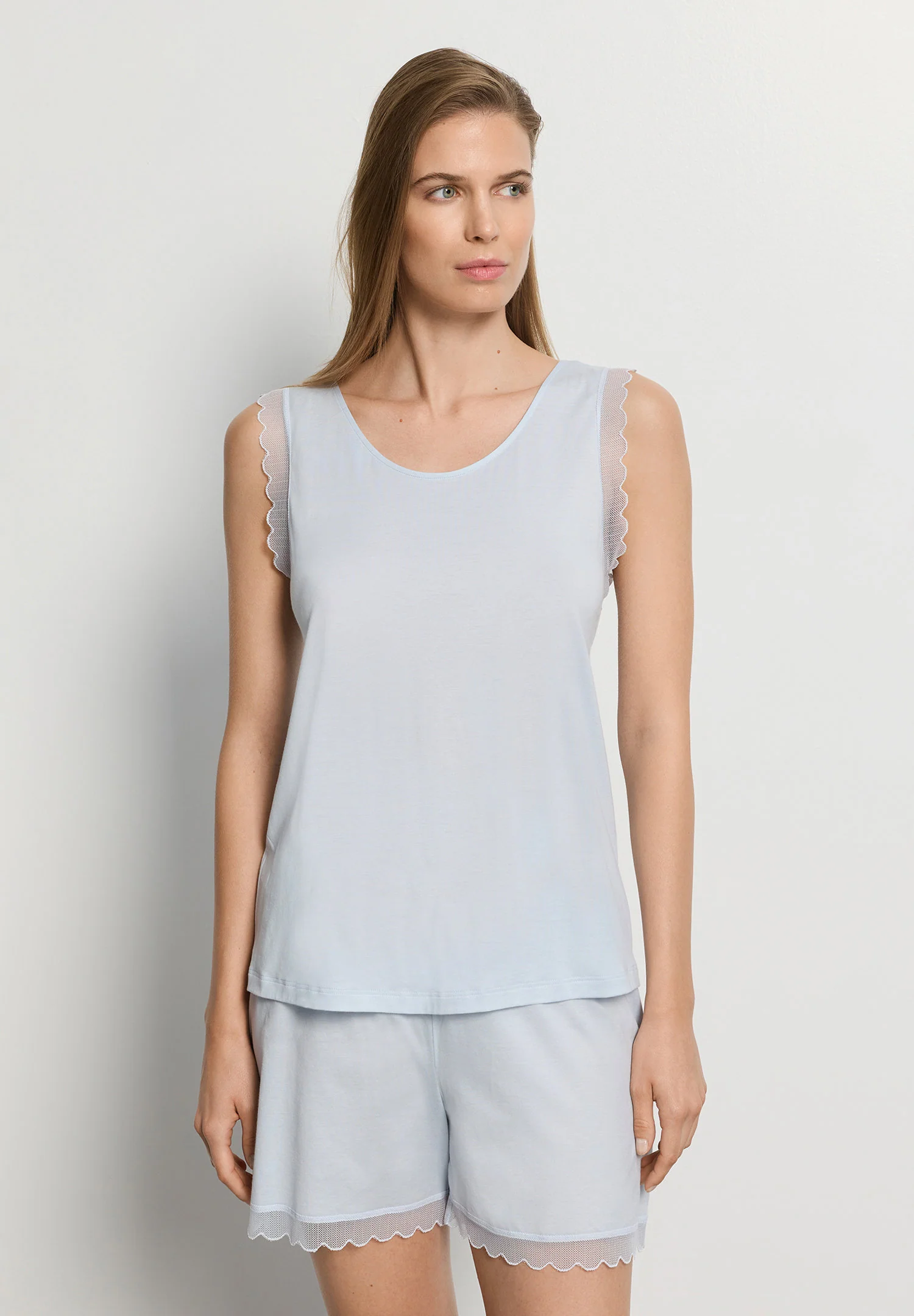 Inaya Sleeveless Short Pyjama | watery blue 074738-072244 - Image 2