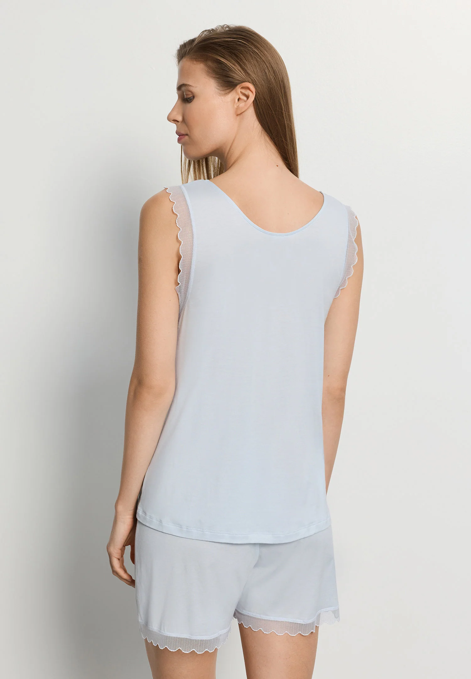 Inaya Sleeveless Short Pyjama | watery blue 074738-072244 - Image 4