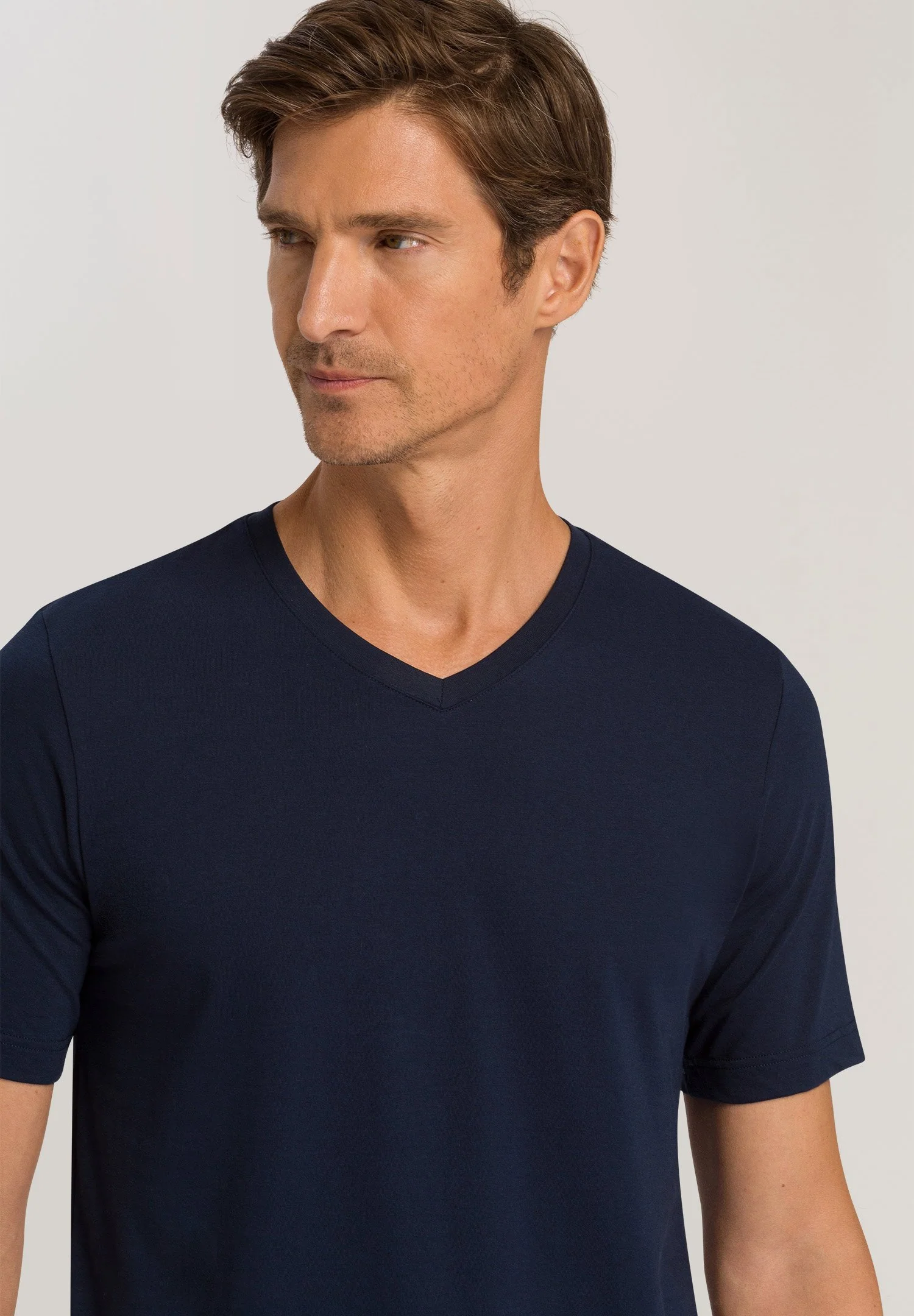Living Shirts S/SLV Shirt V-Neck | deep navy 075051-071610 - Image 6