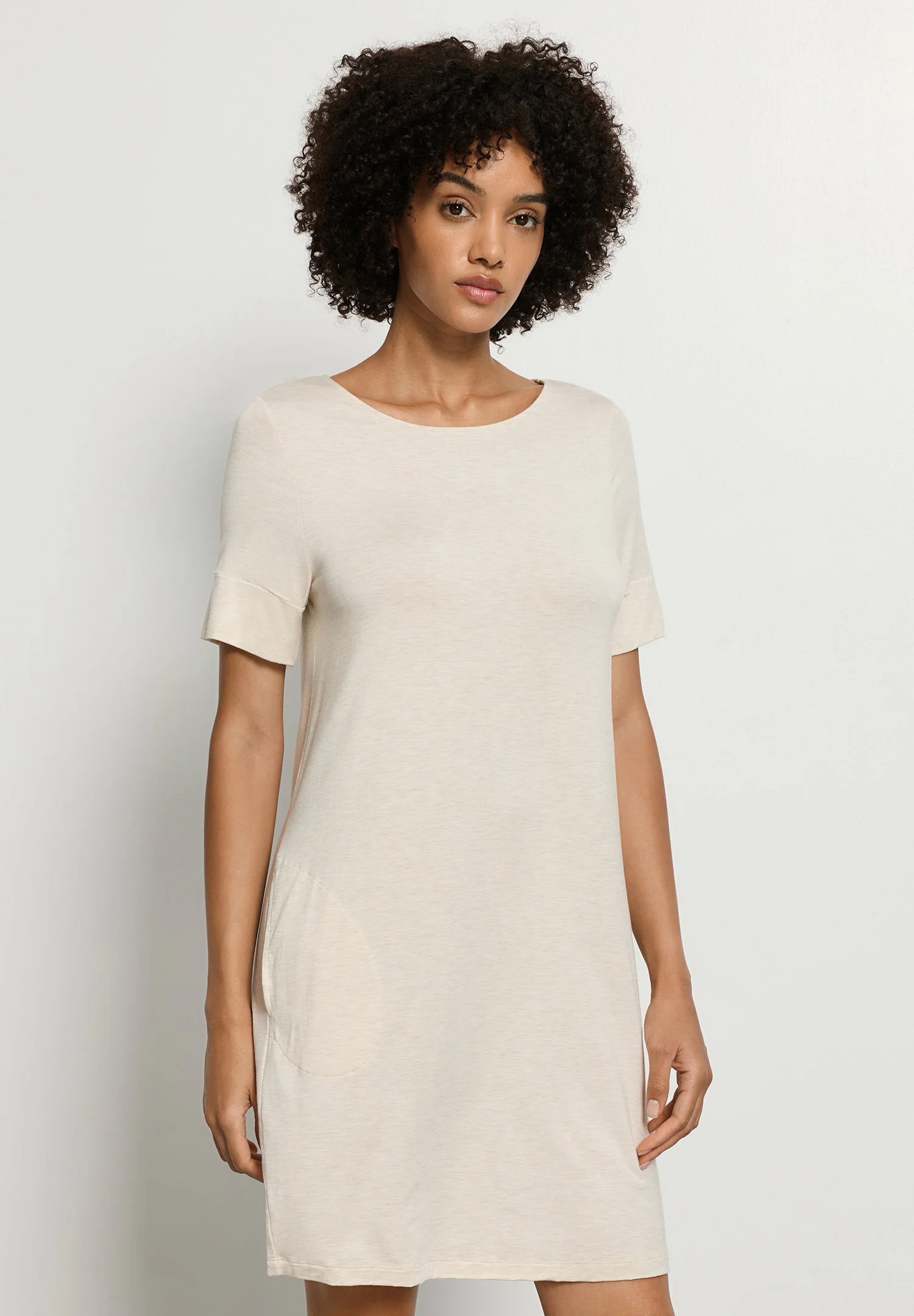 Natural Elegance S/SLV Nightdress 90cm | summer sand melange 074949-073080 - Image 2