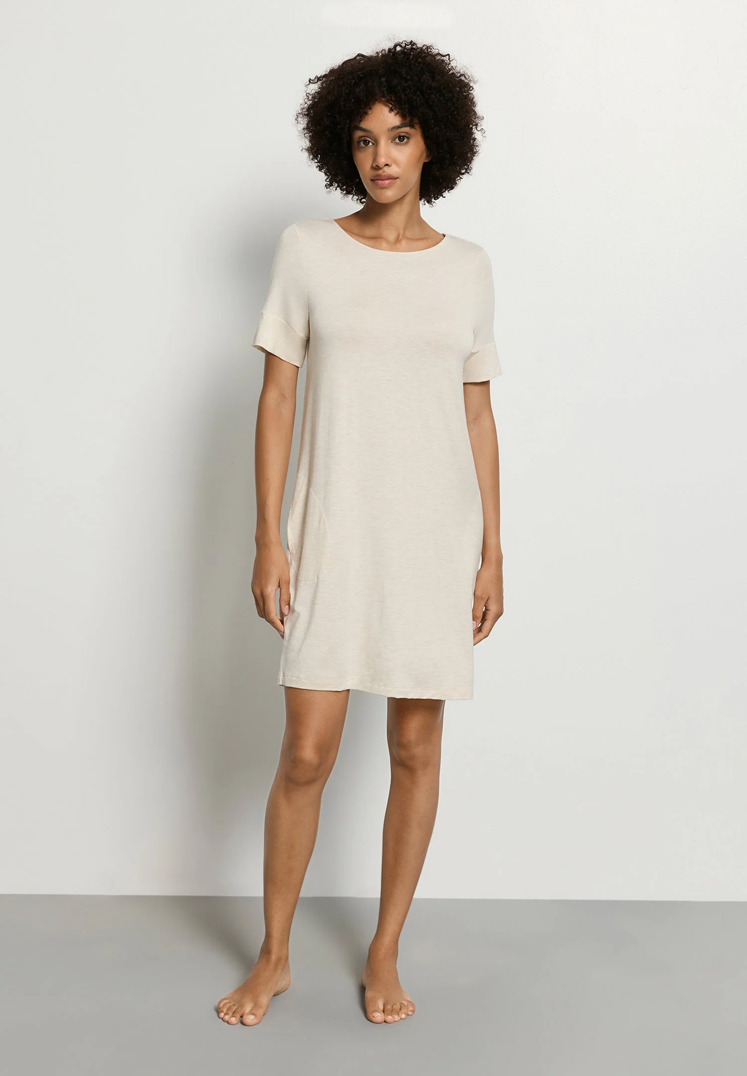 Natural Elegance S/SLV Nightdress 90cm | summer sand melange 074949-073080 - Image 5