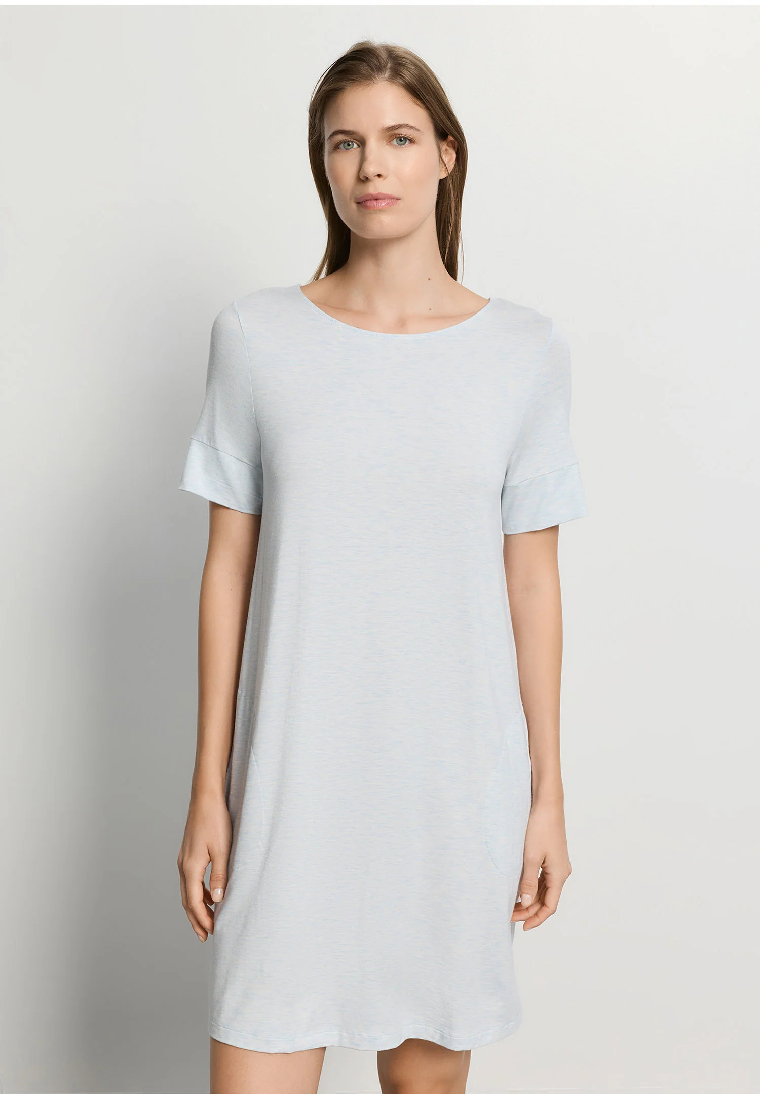 Natural Elegance S/SLV Nightdress 90cm | watery blue melange 074949-073081 - Image 2