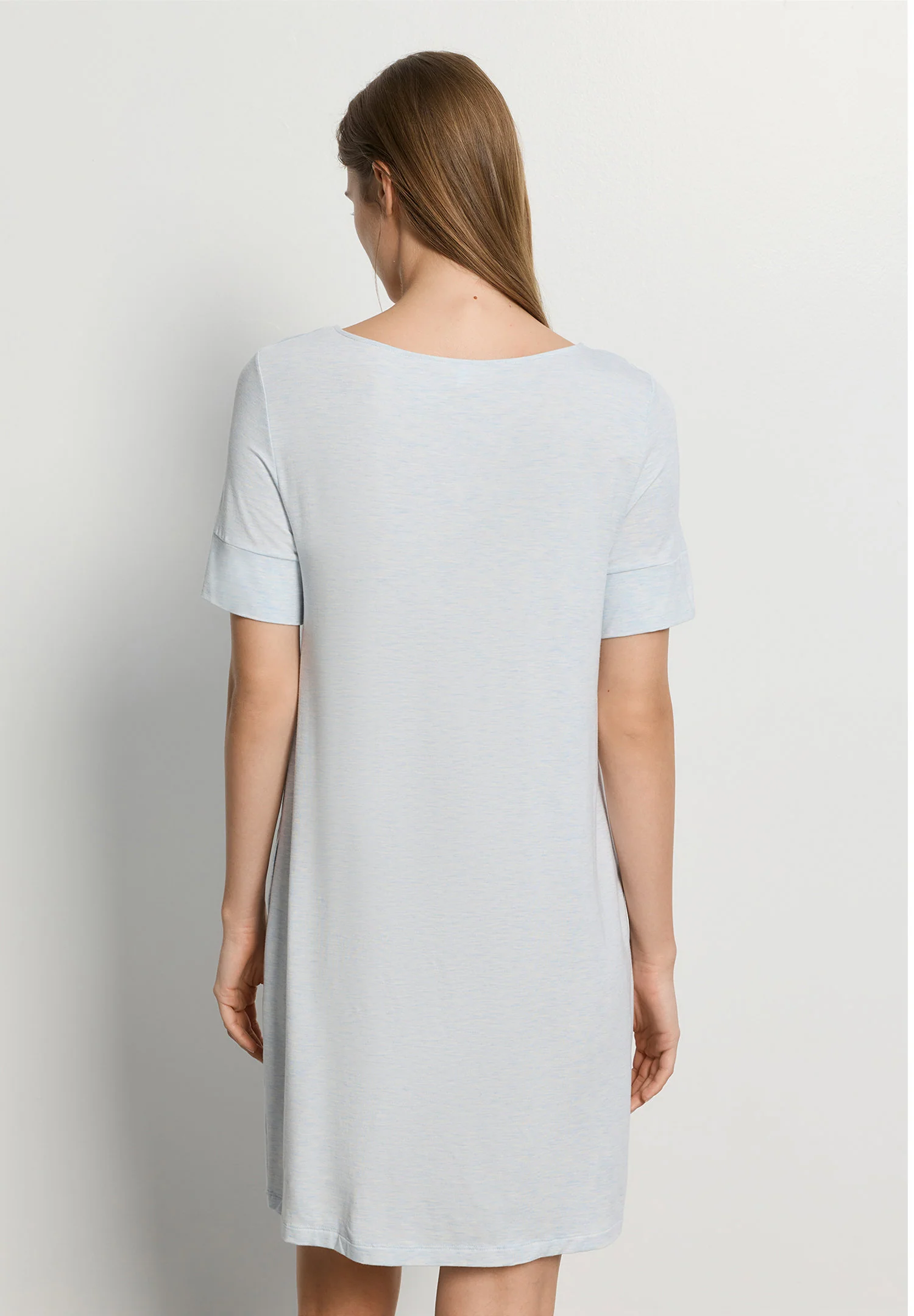 Natural Elegance S/SLV Nightdress 90cm | watery blue melange 074949-073081 - Image 4