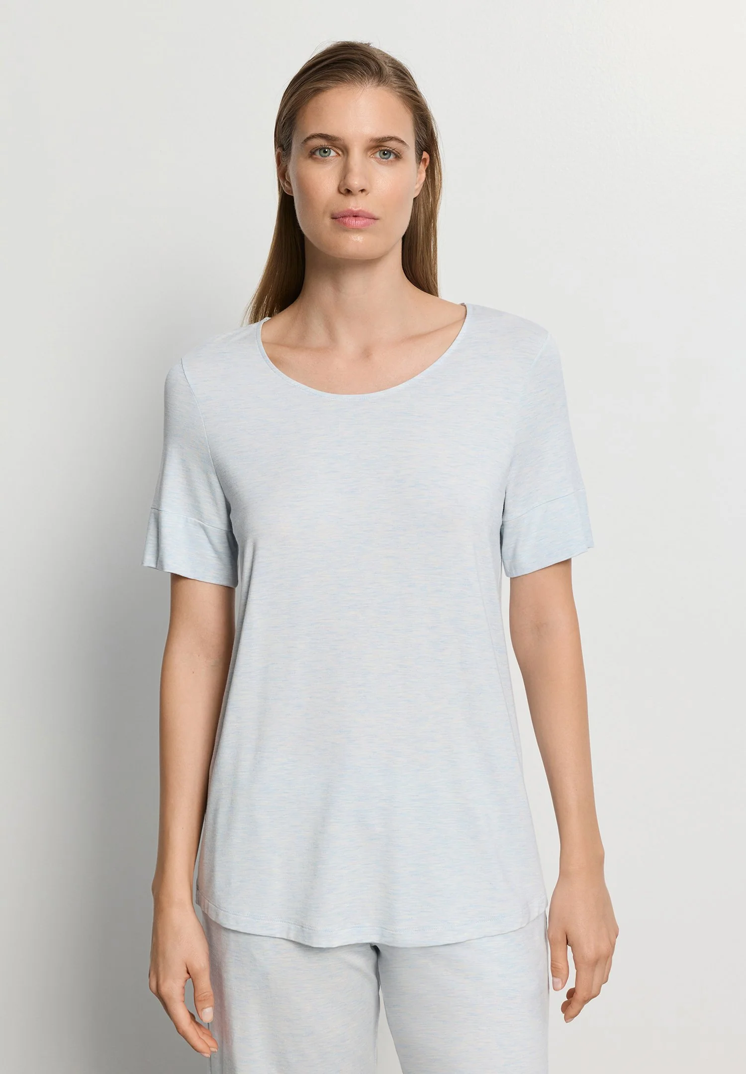 Natural Elegance S/SLV Shirt | watery blue melange 074902-073081 - Image 2