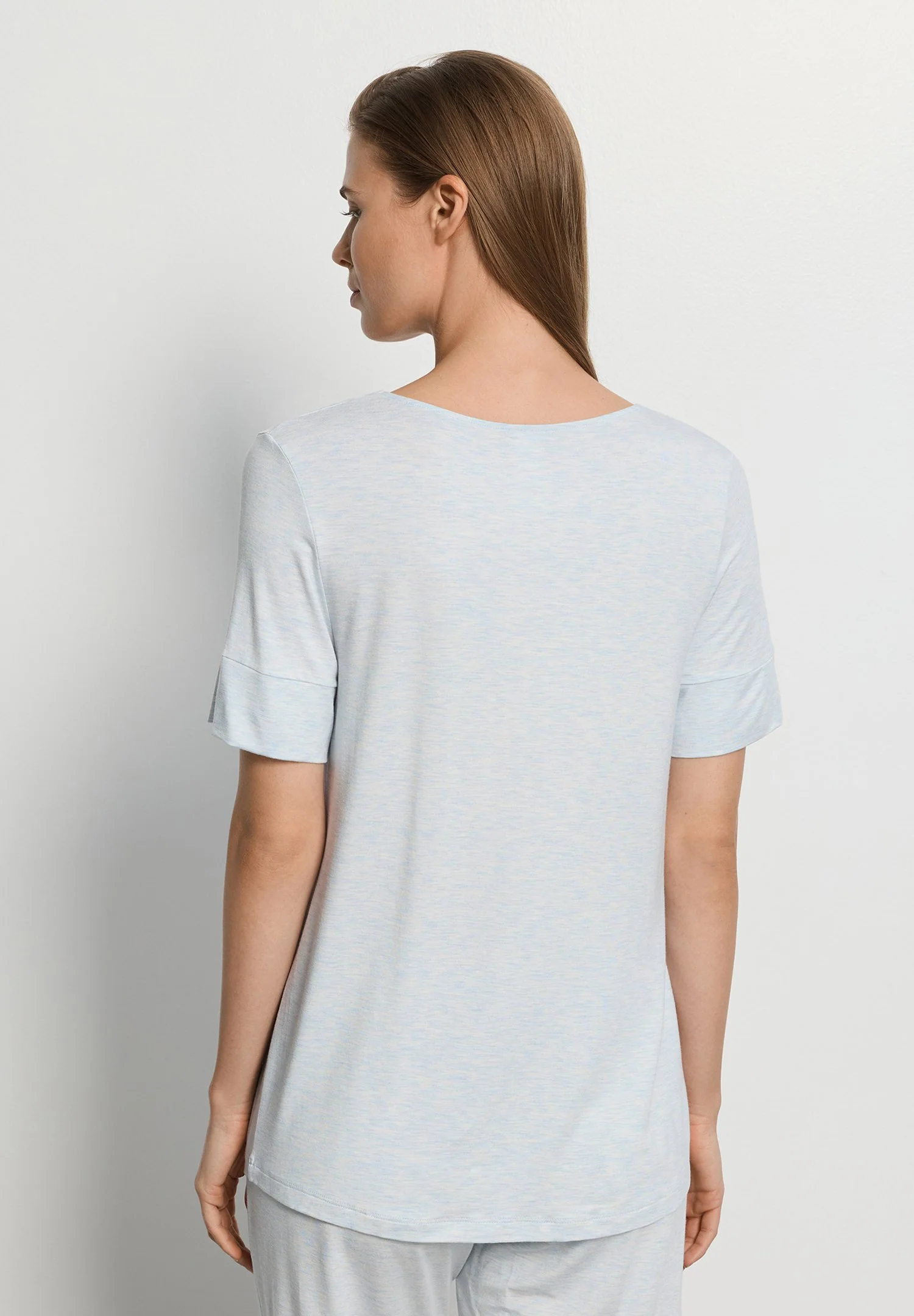 Natural Elegance S/SLV Shirt | watery blue melange 074902-073081 - Image 4