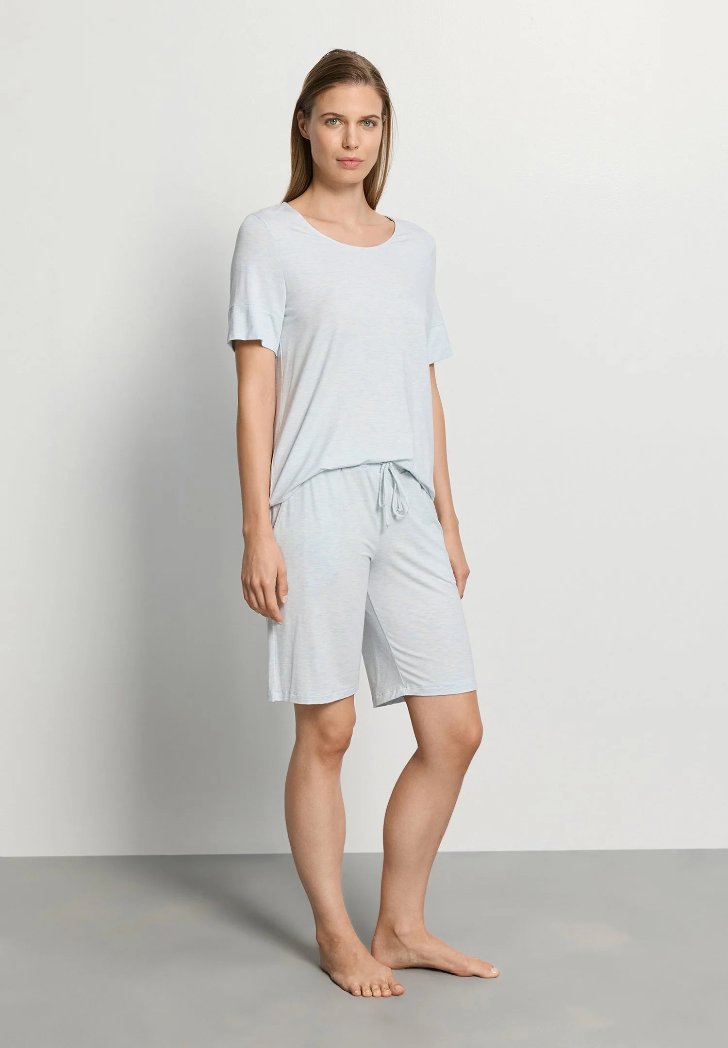 Natural Elegance S/SLV Shirt | watery blue melange 074902-073081 - Image 5