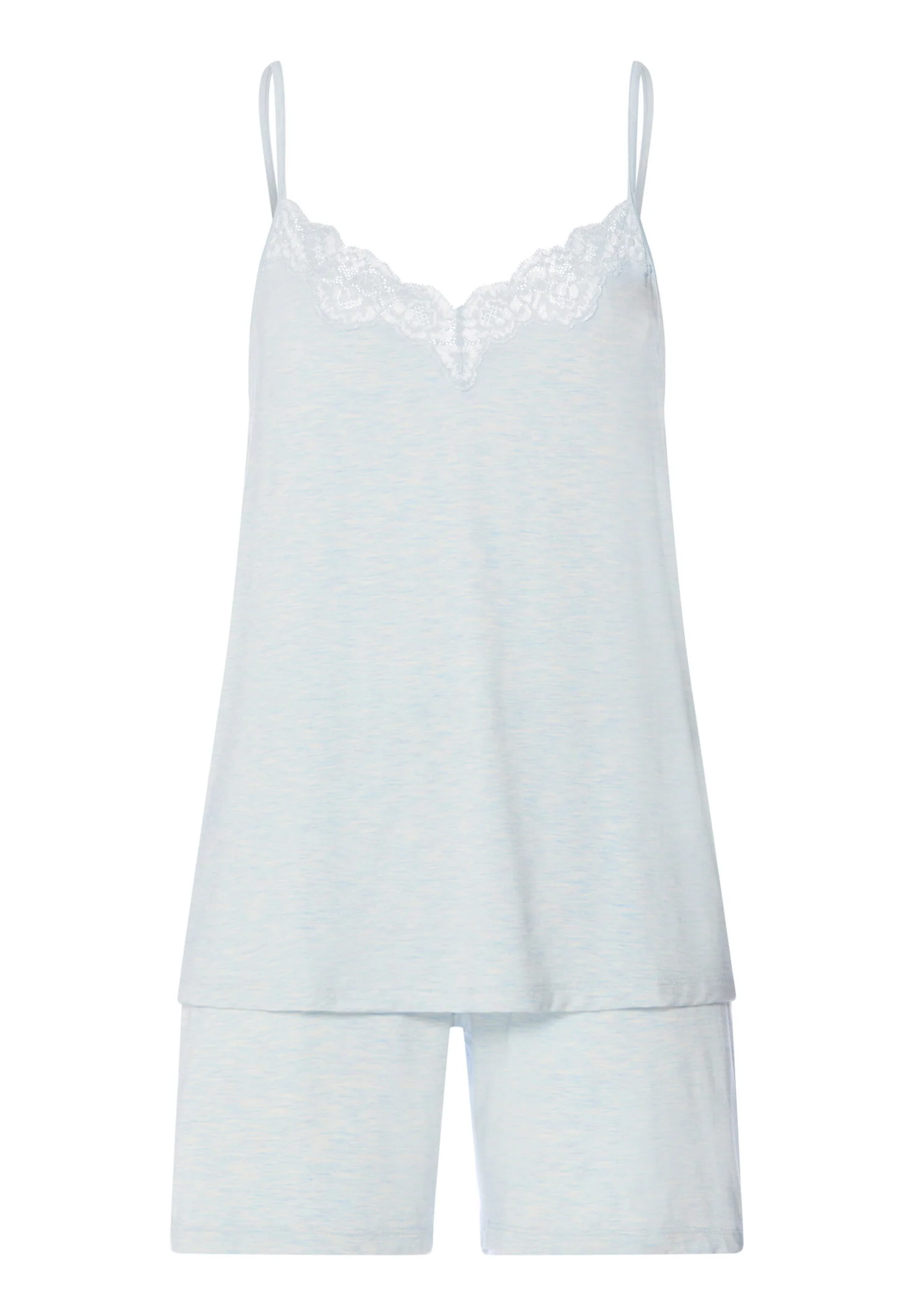 Natural Elegance Sleeveless Short Pyjama | watery blue melange 074962-073081