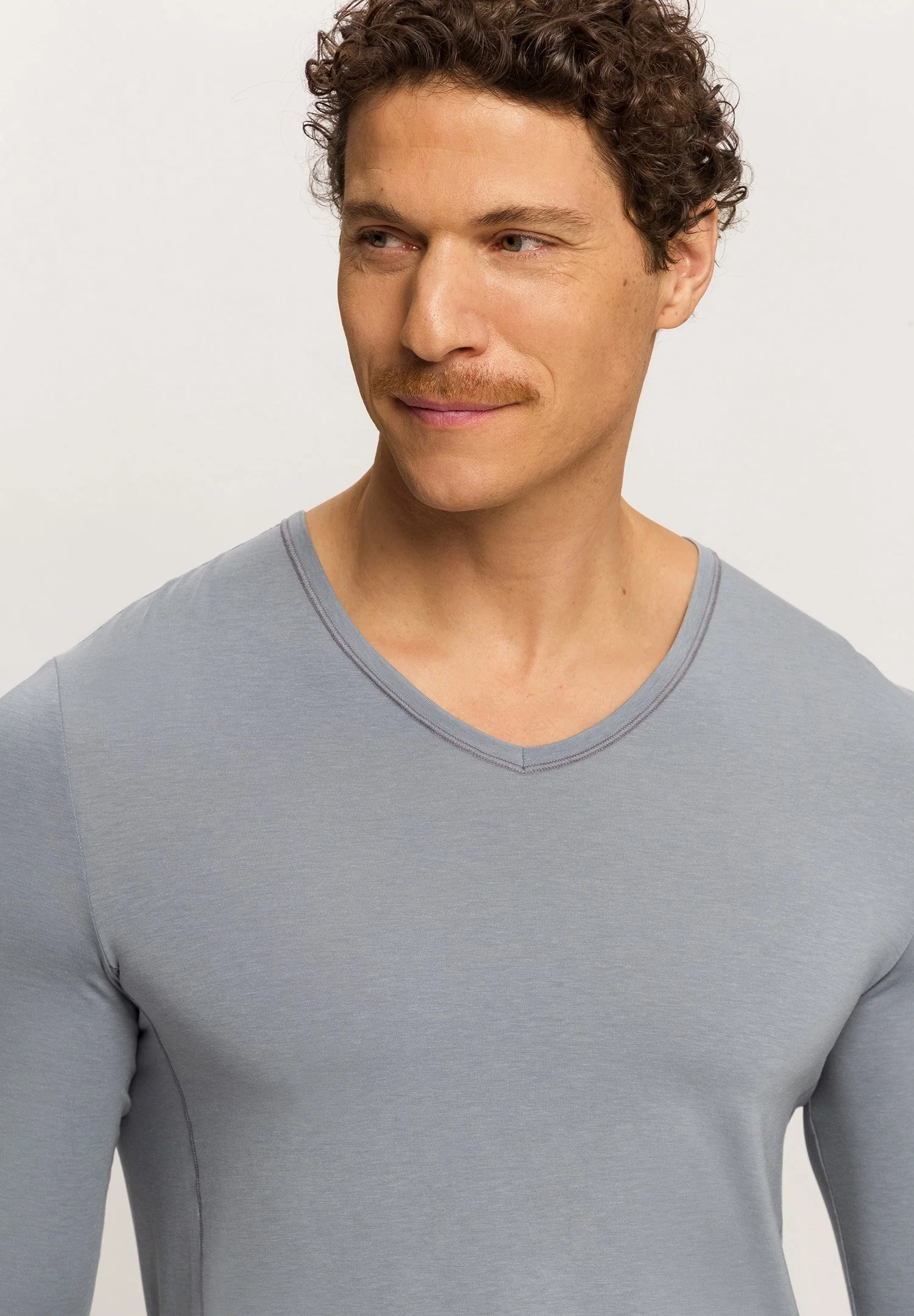 Natural Function L/SLV Shirt V-Neck | cliff grey 073187-072680 - Image 6
