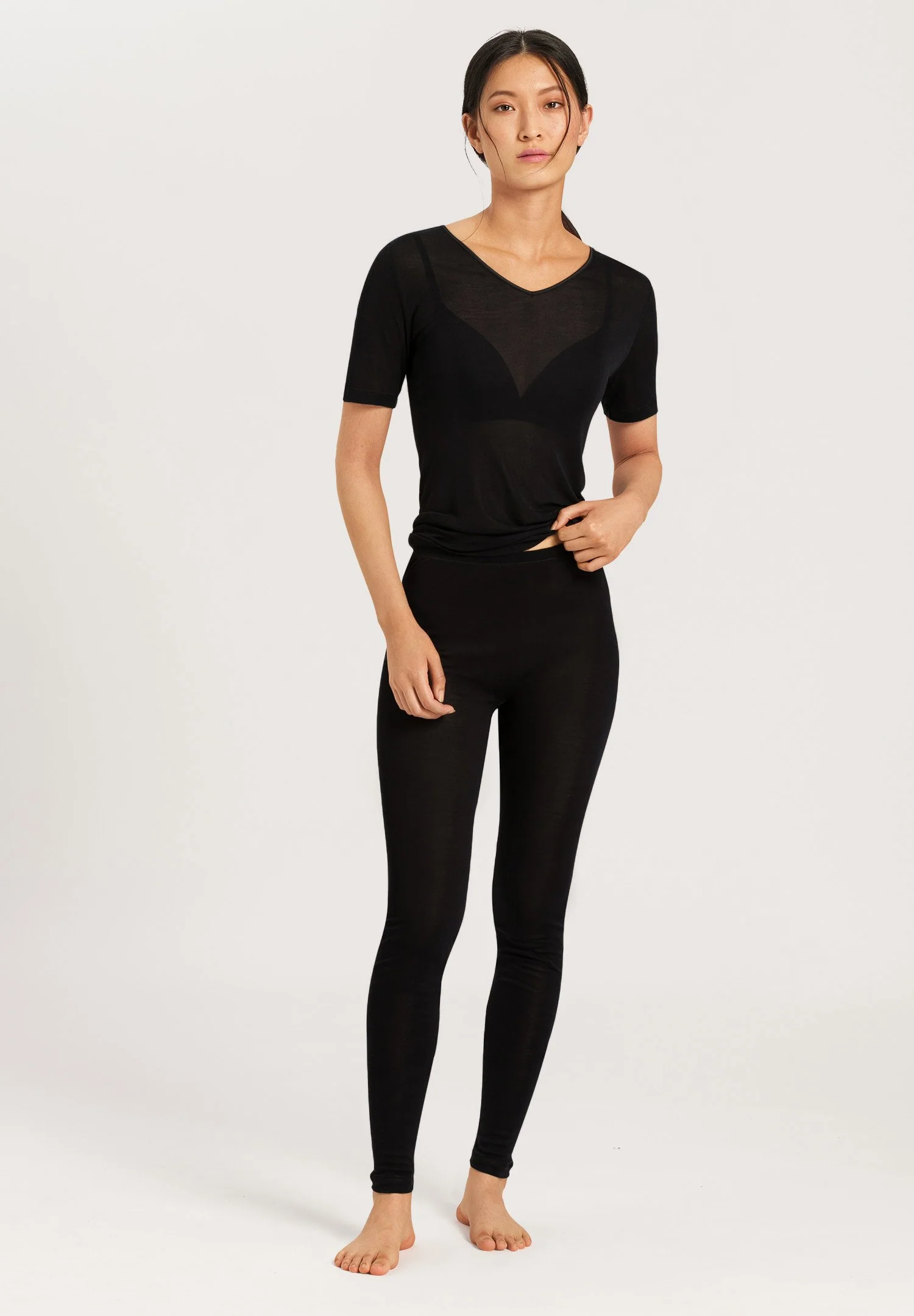 Pure Silk S/SLV Shirt | black 071718-070019 - Image 5
