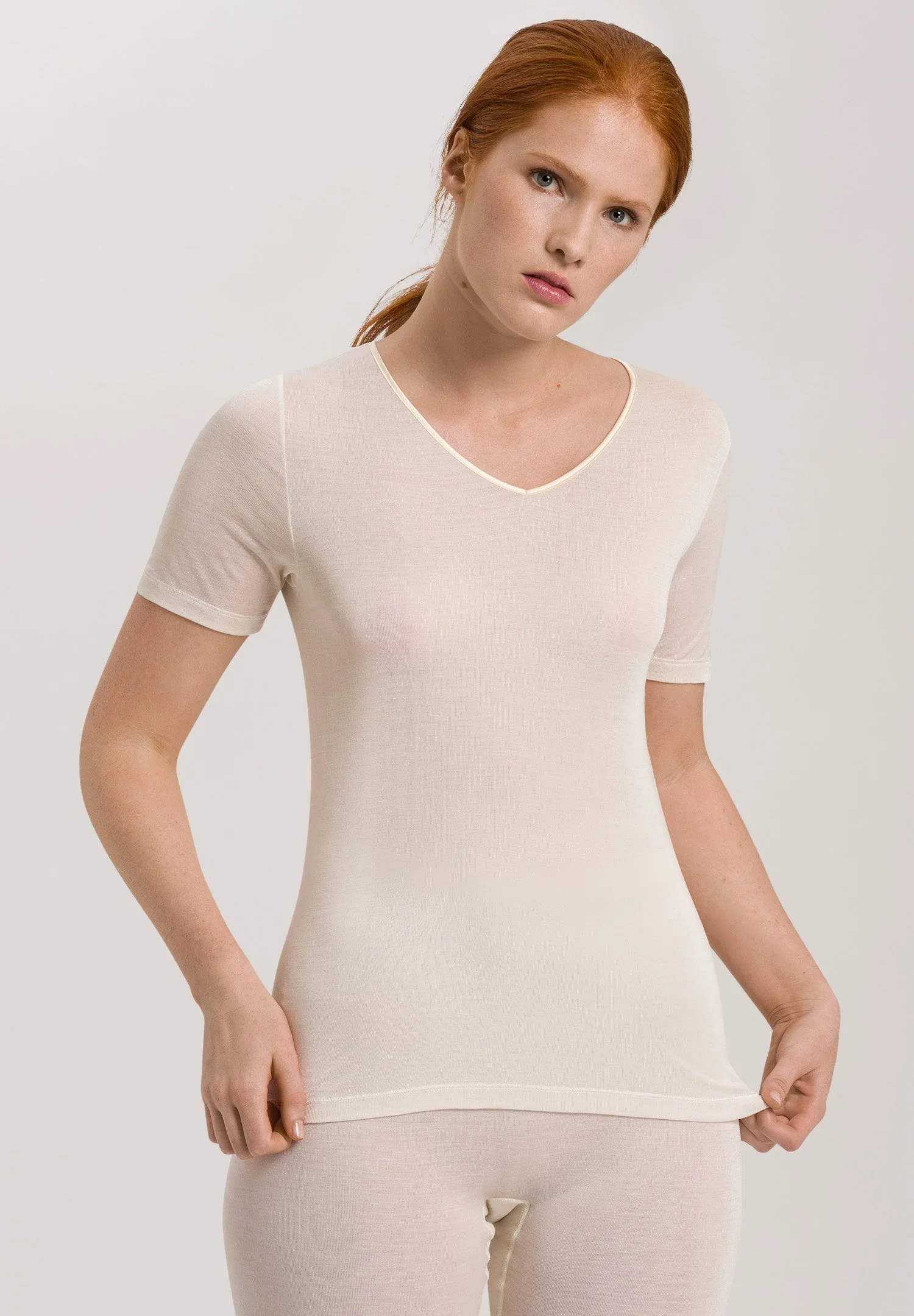 Pure Silk S/SLV Shirt | pale cream 071718-070116 - Image 2