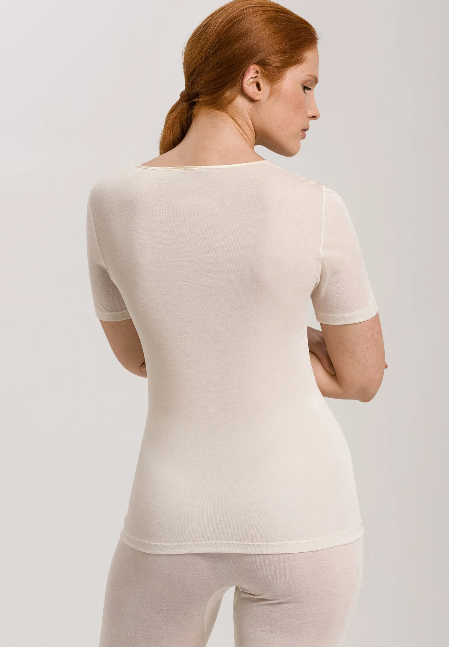 Pure Silk S/SLV Shirt | pale cream 071718-070116 - Image 4