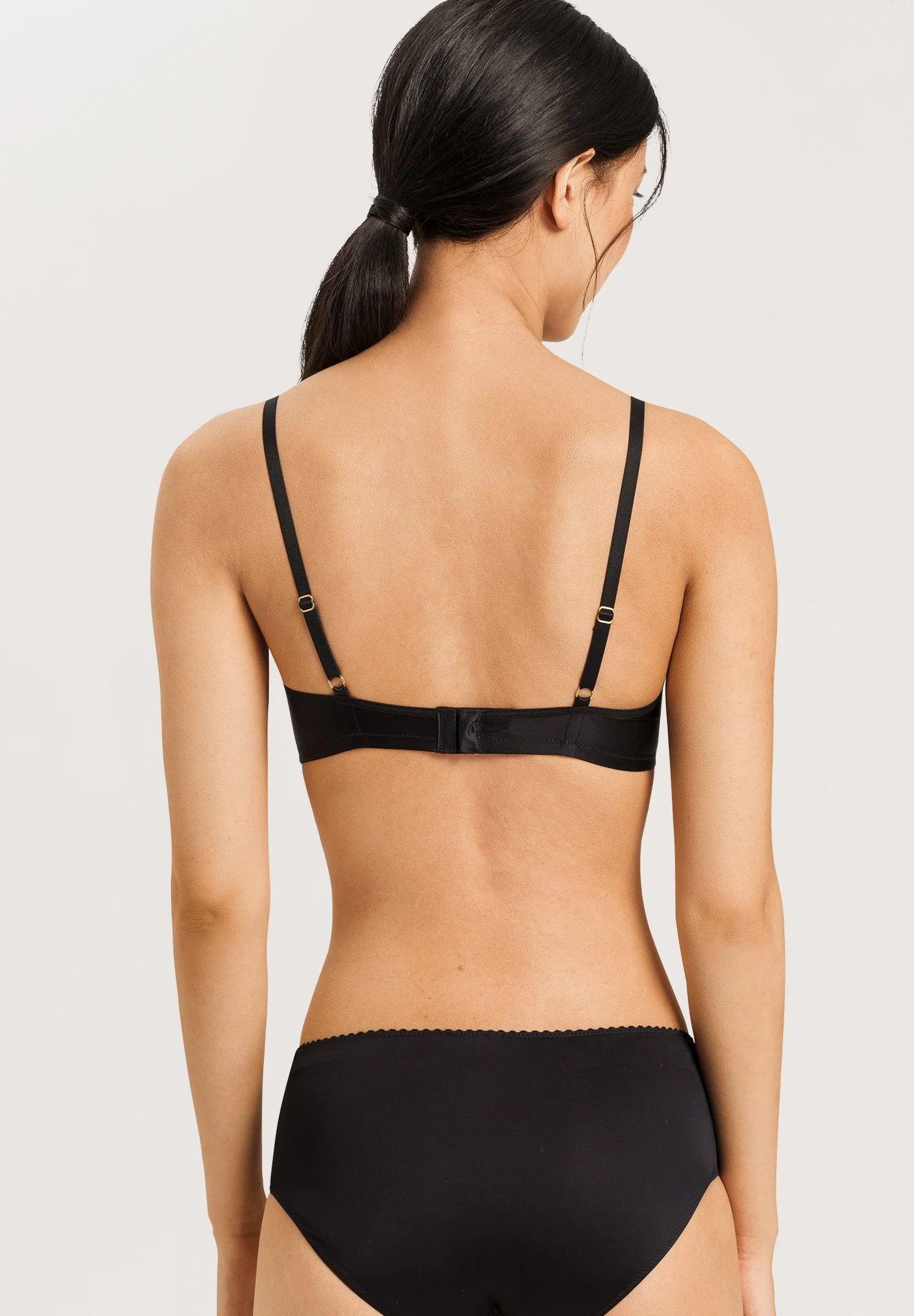 Satin Deluxe Light Padded Soft Cup Bra | black 071071-070019 - Image 4