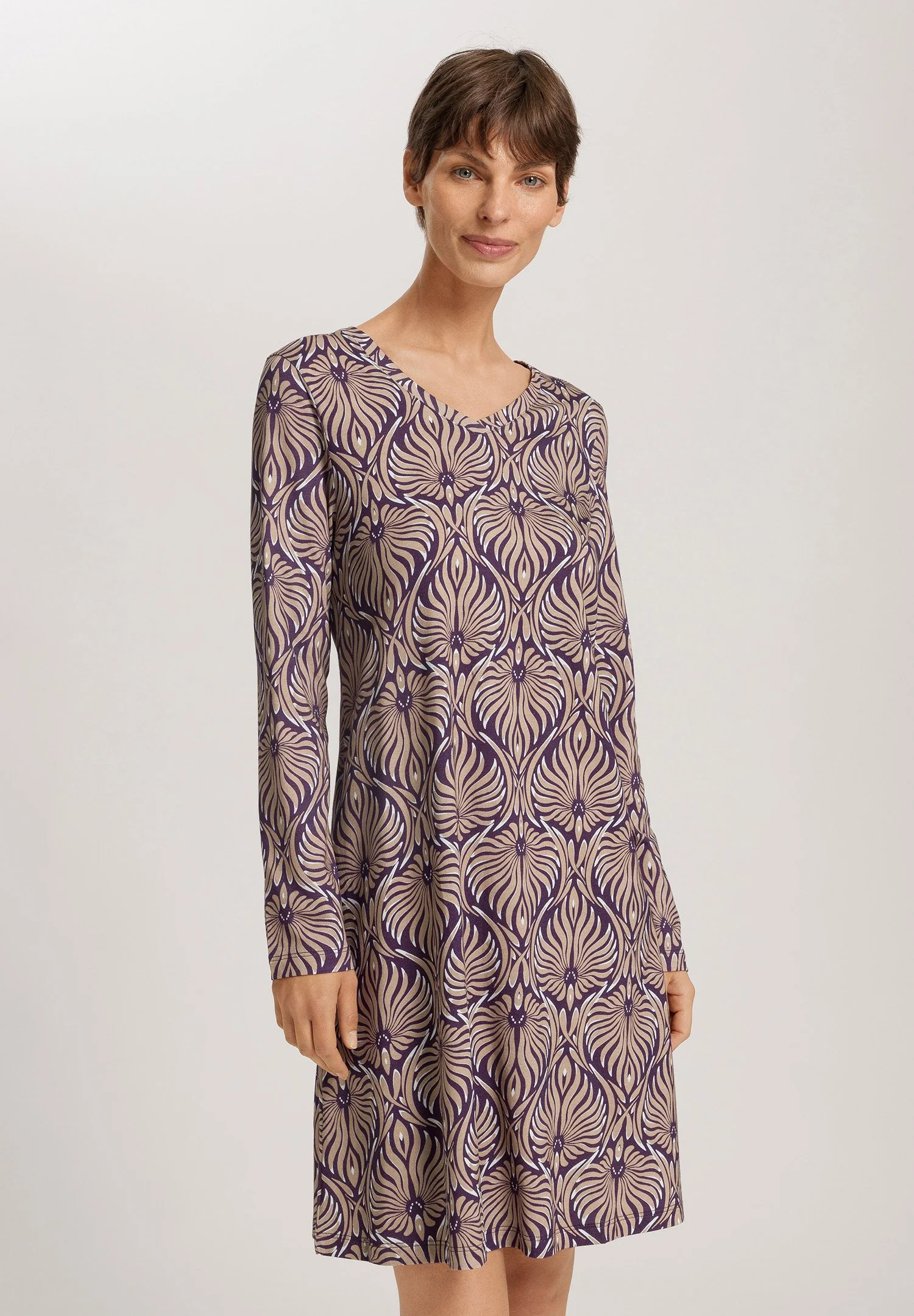 Sleep & Lounge L/SLV Nightdress 95cm | amethyst damask 074847-073049 - Image 2