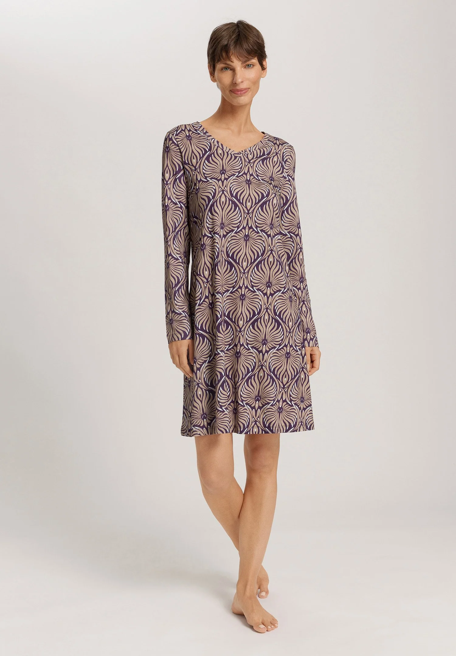 Sleep & Lounge L/SLV Nightdress 95cm | amethyst damask 074847-073049 - Image 5