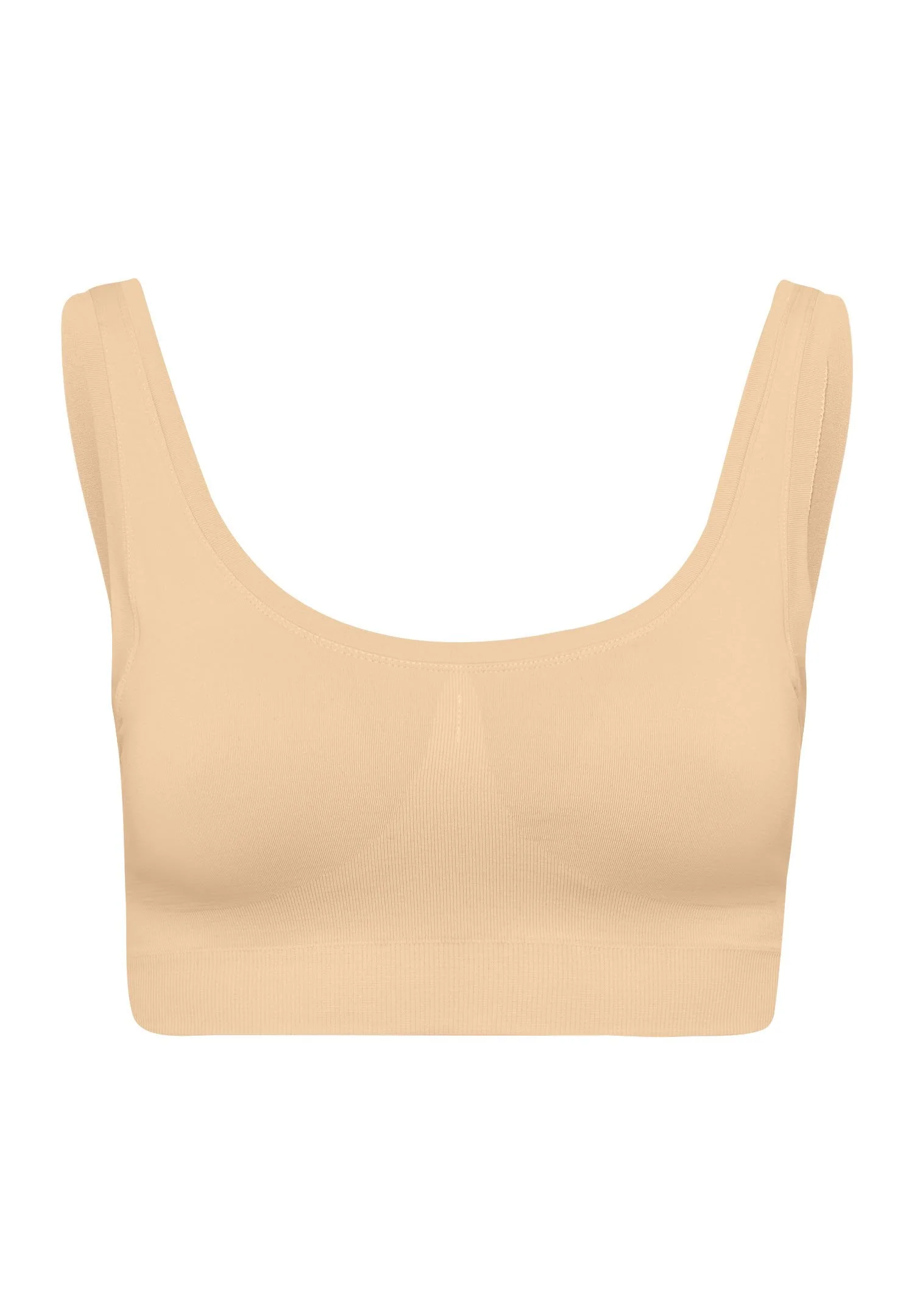 Touch Feeling Padded Crop Top | beige 071806-070274