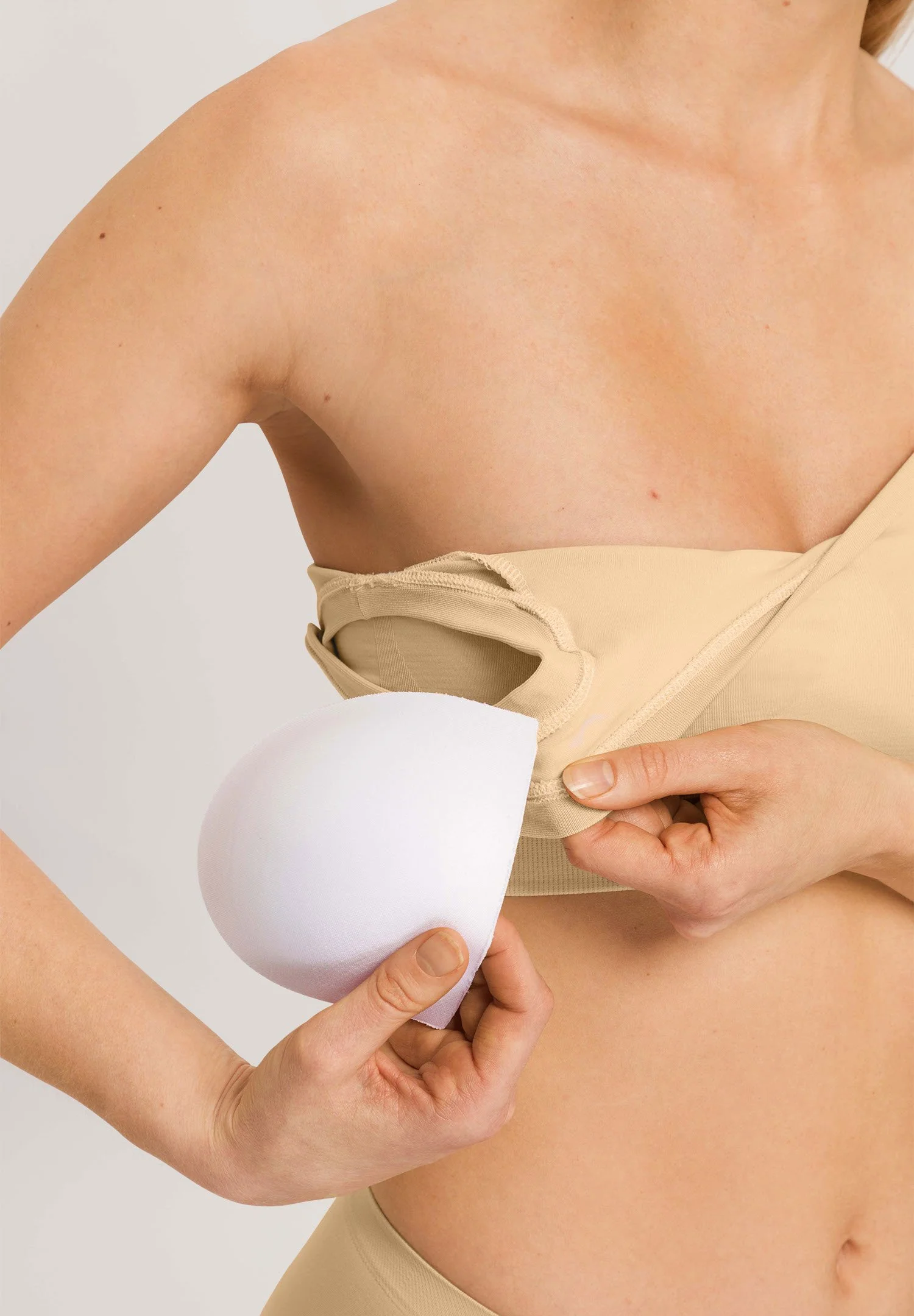 Touch Feeling Padded Crop Top | beige 071806-070274 - Image 7