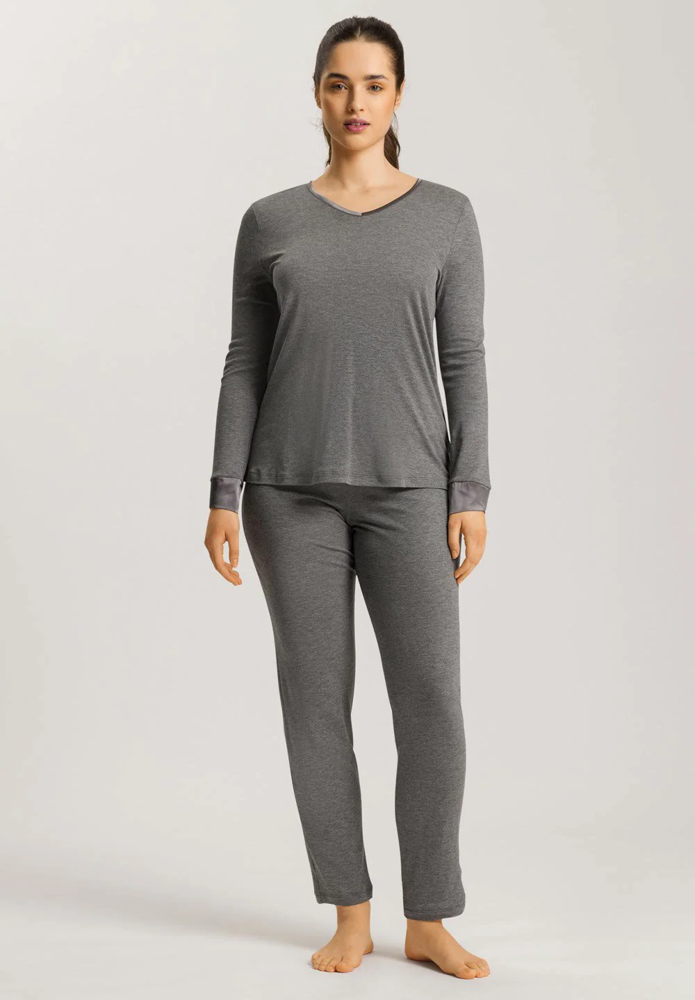 Virginia L/SLV Pajama | stone melange 074876-071119 - Image 2