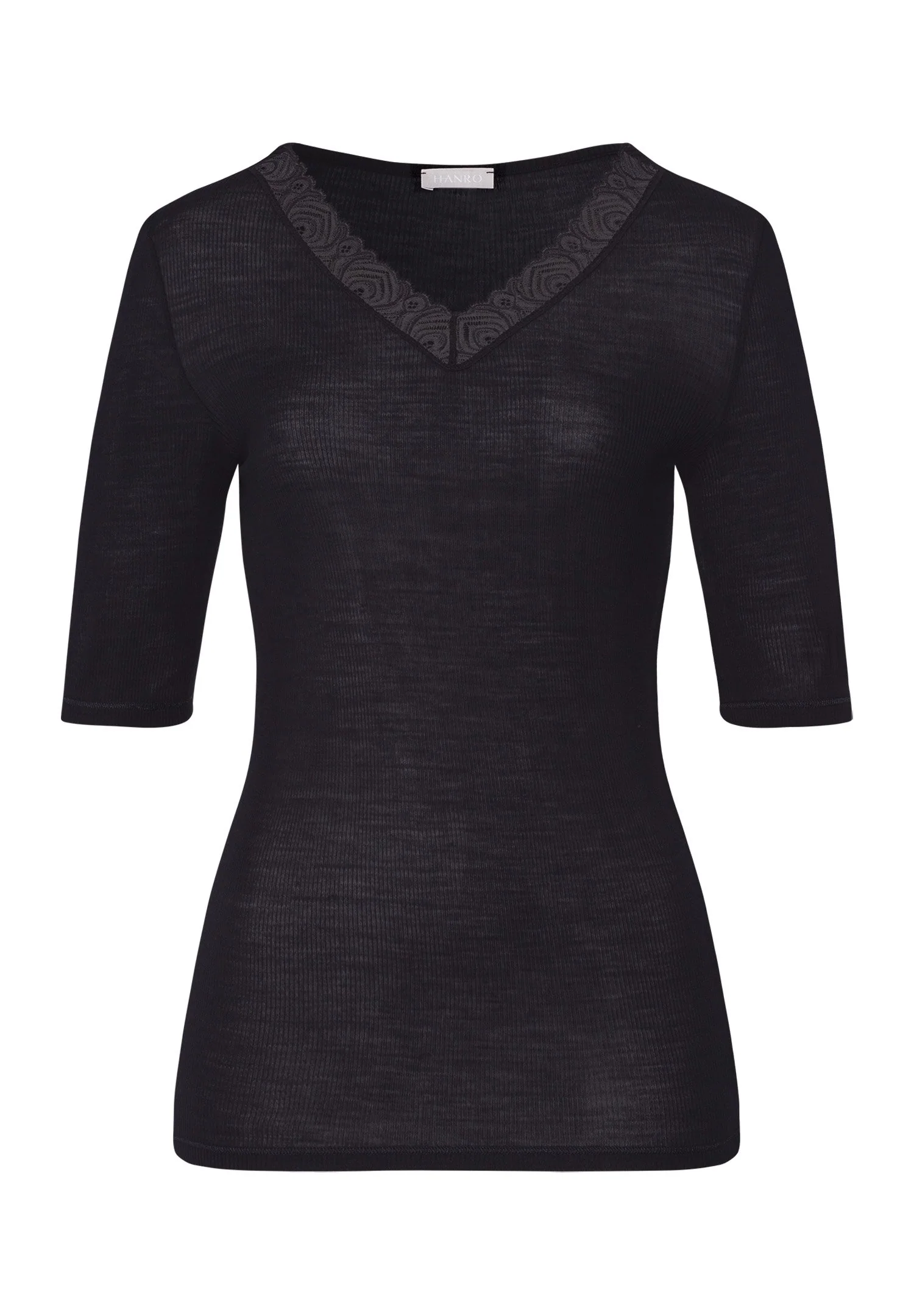 Woolen Lace S/SLV Shirt | black 070829-070019