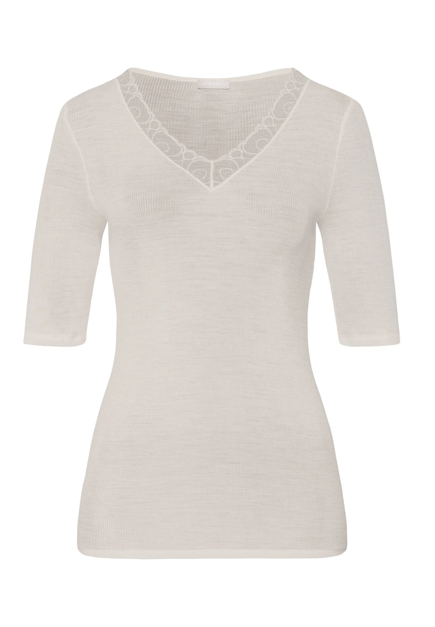 Woolen Lace S/SLV Shirt | misty white 070829-072123
